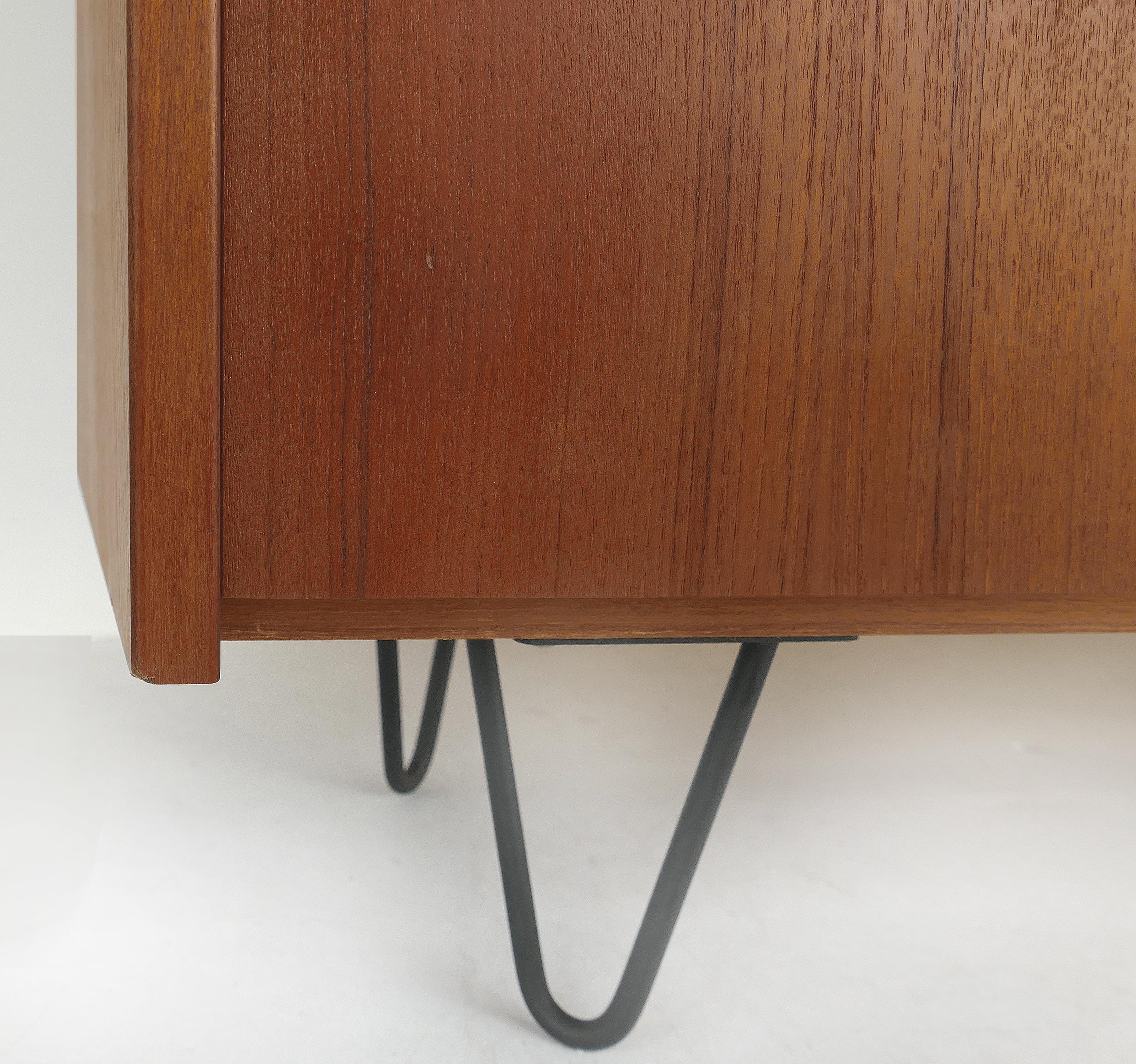 Poul Hundevad Danish Modern Secretary Wall Unit on Hairpin Legs In Good Condition In Miami, FL