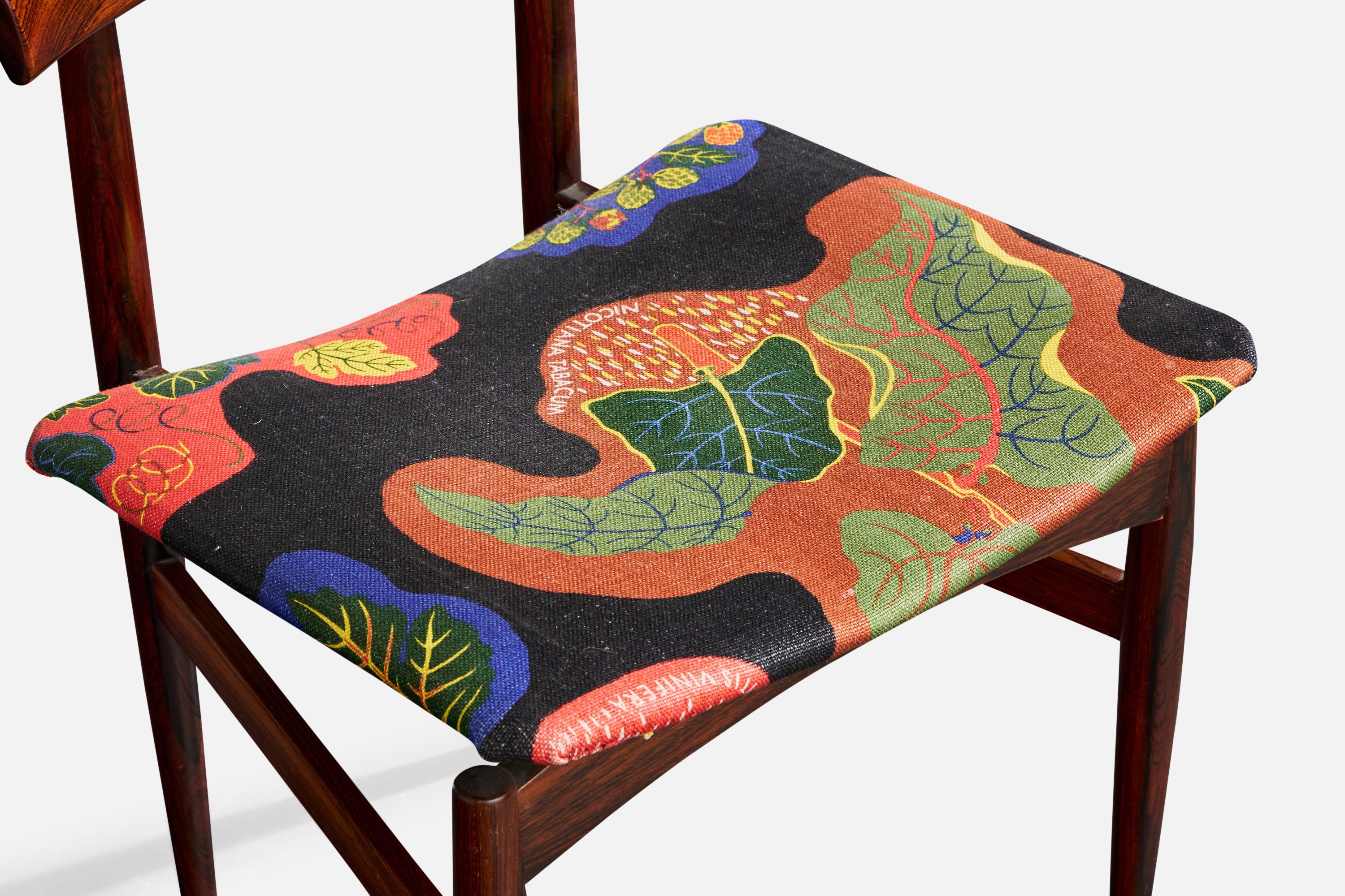 Poul Hundevad, Esszimmerstühle, Holz, Stoff, Dänemark, 1960er im Angebot 4