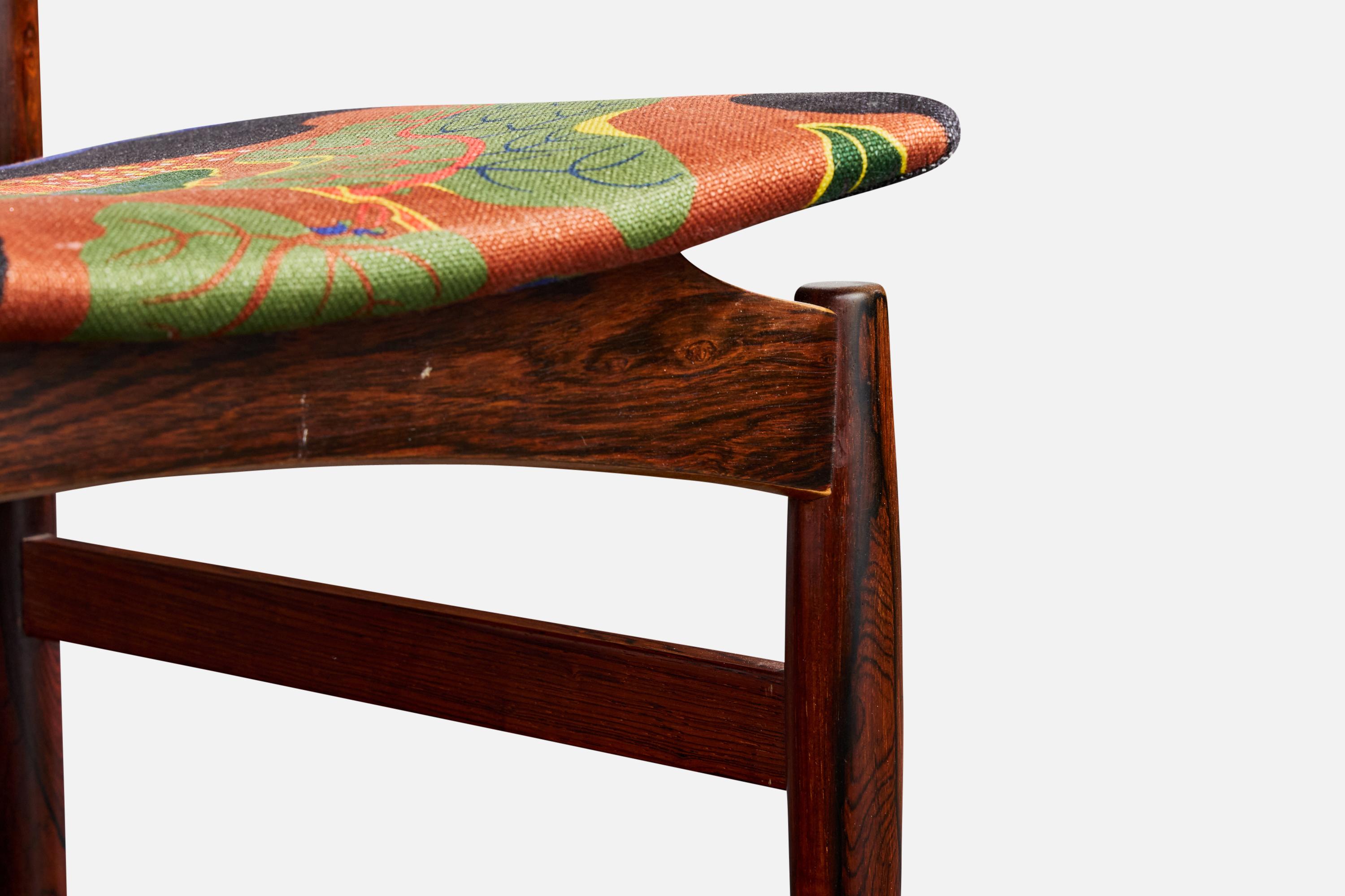 Poul Hundevad, Esszimmerstühle, Holz, Stoff, Dänemark, 1960er im Angebot 6