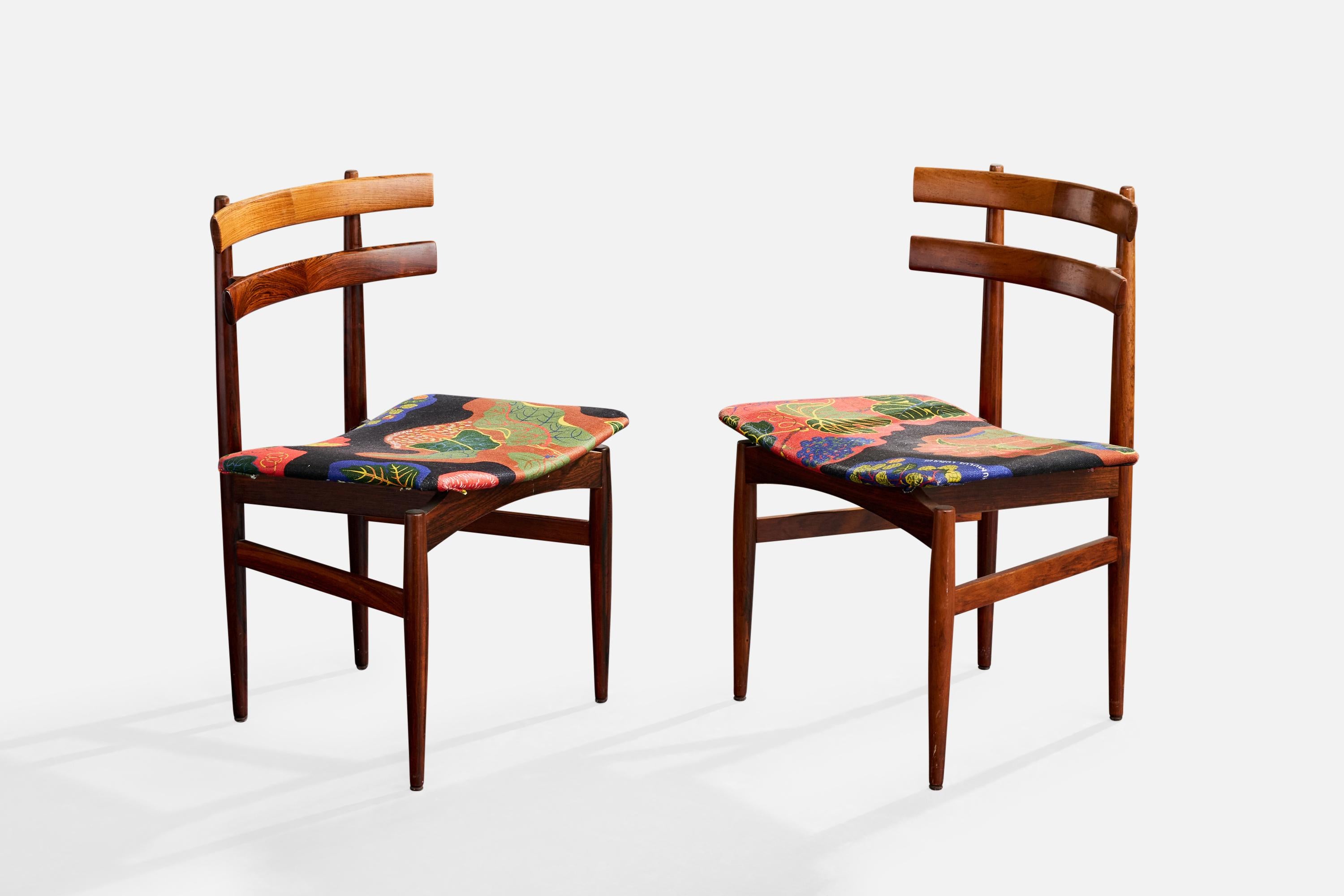 Poul Hundevad, Esszimmerstühle, Holz, Stoff, Dänemark, 1960er (Moderne der Mitte des Jahrhunderts) im Angebot