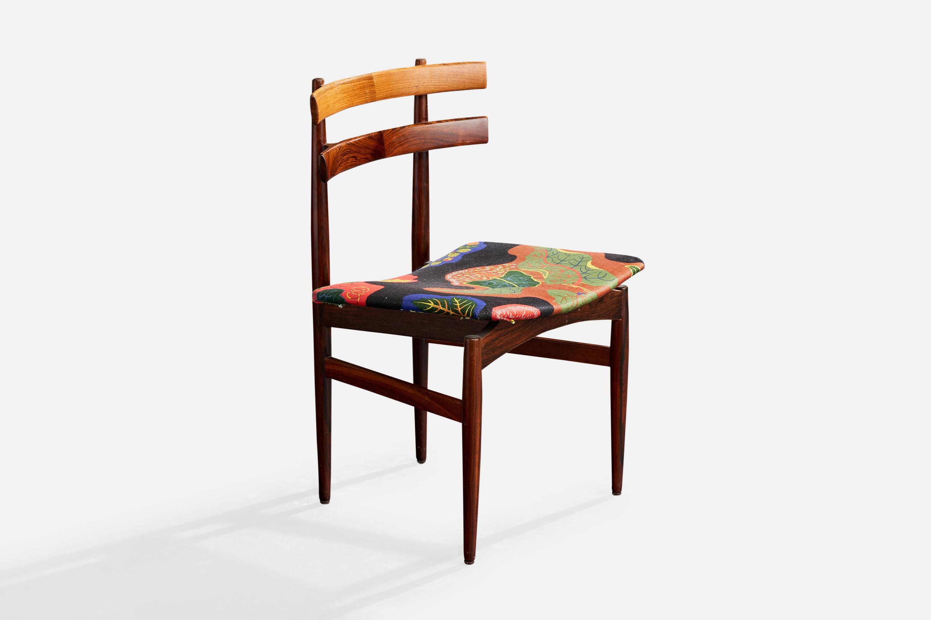 Poul Hundevad, Esszimmerstühle, Holz, Stoff, Dänemark, 1960er (Mitte des 20. Jahrhunderts) im Angebot