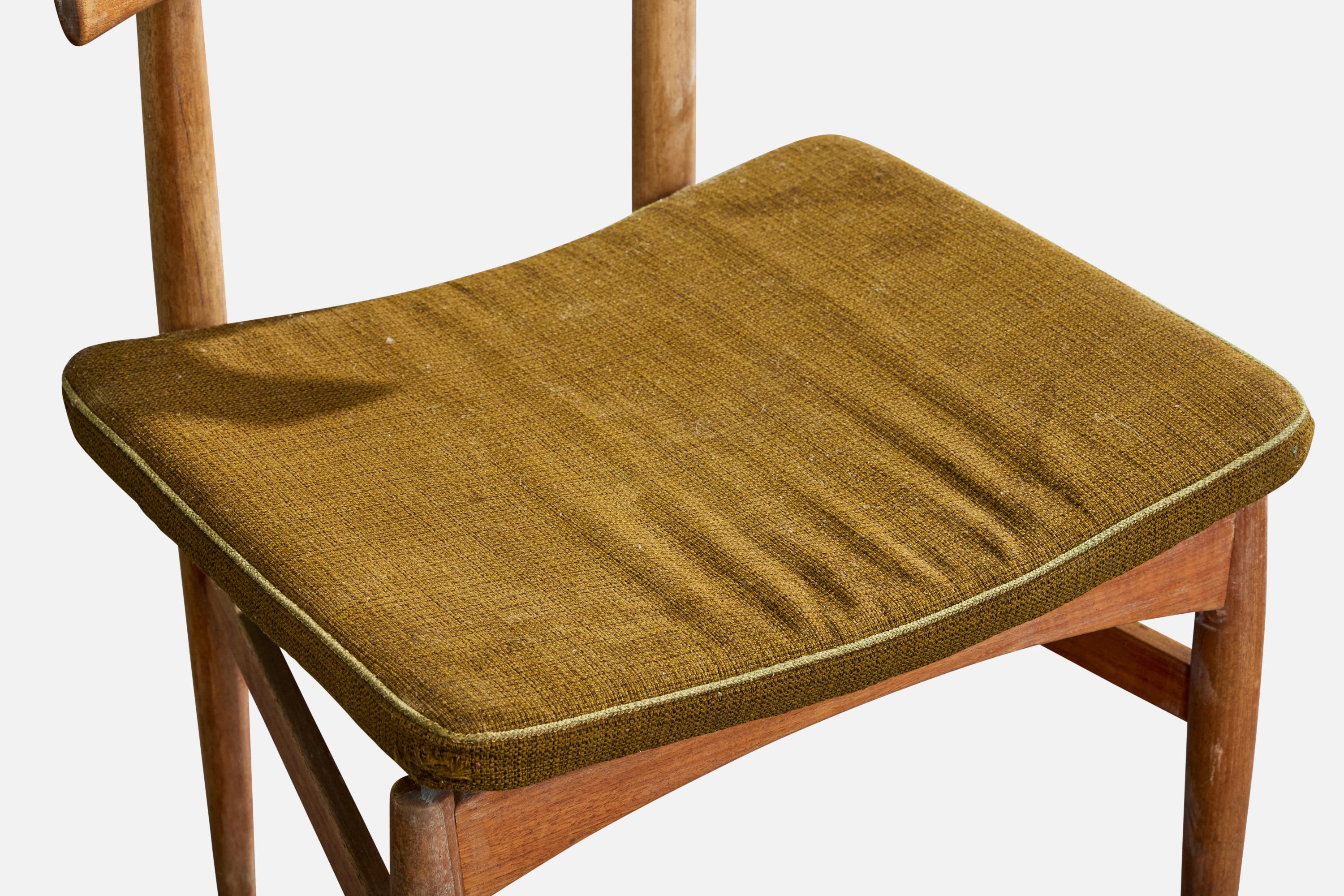 Poul Hundevad, Dining Room Chairs, Teak, Fabric, Denmark, 1958 im Angebot 4