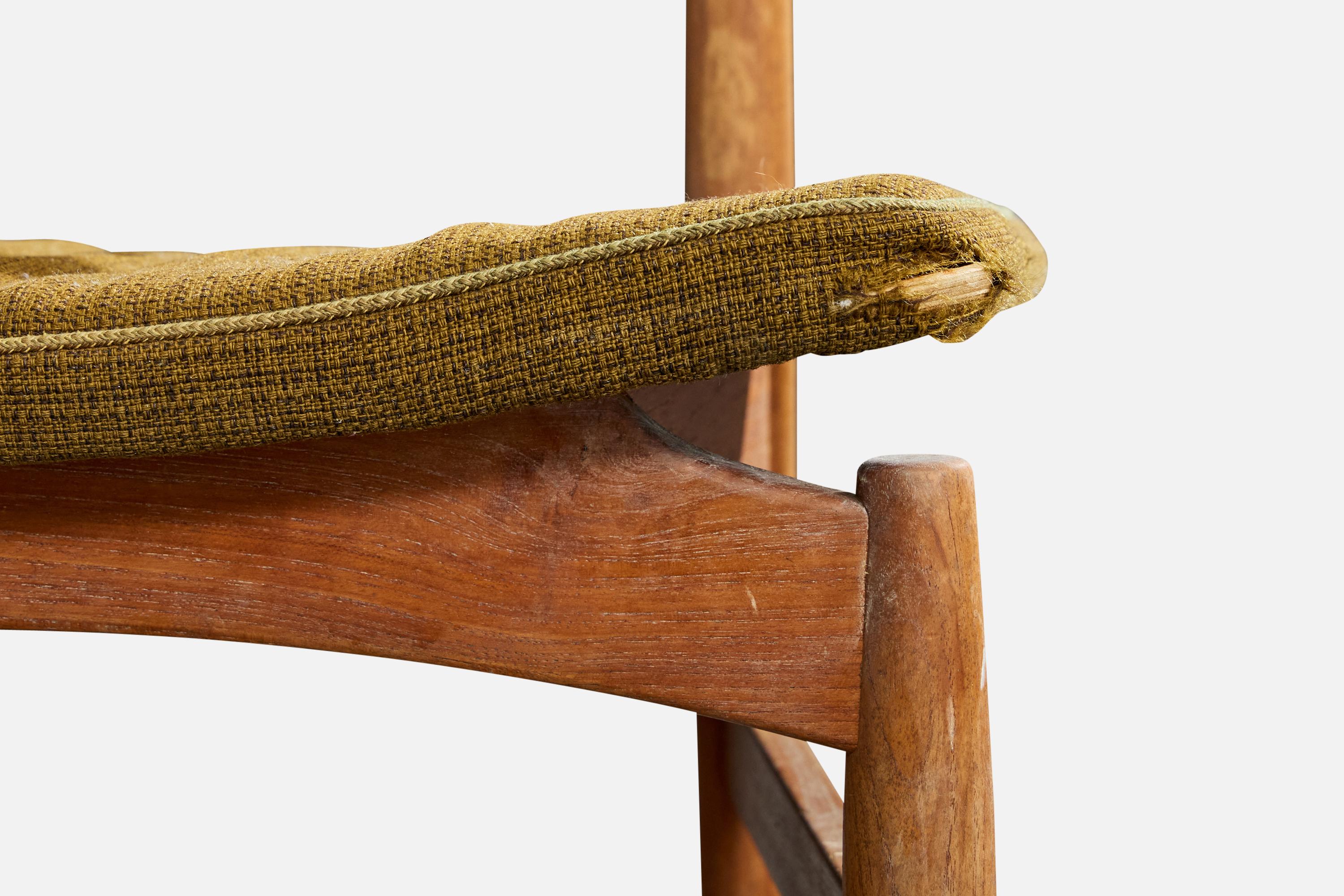 Poul Hundevad, Dining Room Chairs, Teak, Fabric, Denmark, 1958 im Angebot 5