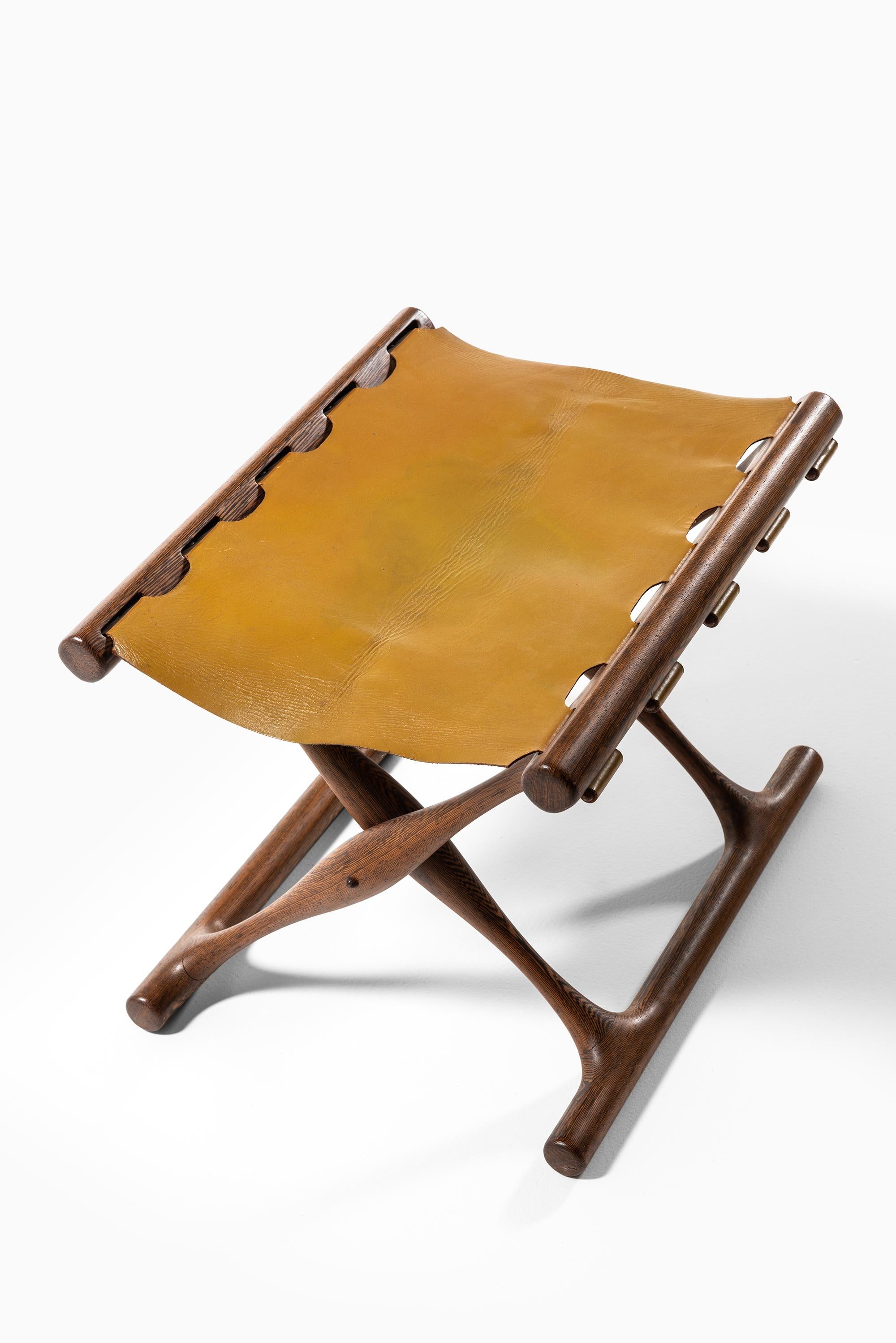 Scandinavian Modern Poul Hundevad Folding Stool Produced by Poul Hundevad in Denmark For Sale