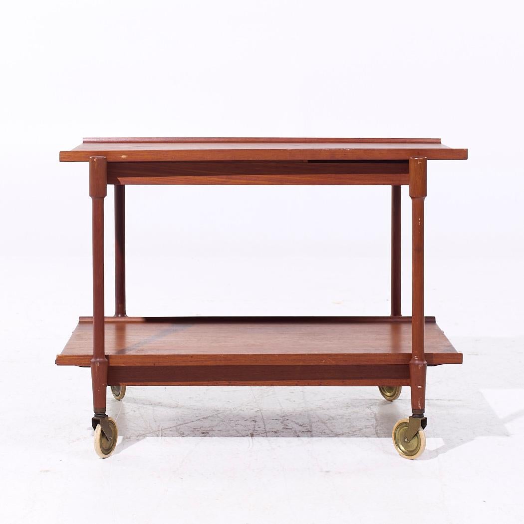 Poul Hundevad für Domus Mid Century Danish Barwagen aus Teakholz, erweiterbar im Zustand „Gut“ im Angebot in Countryside, IL