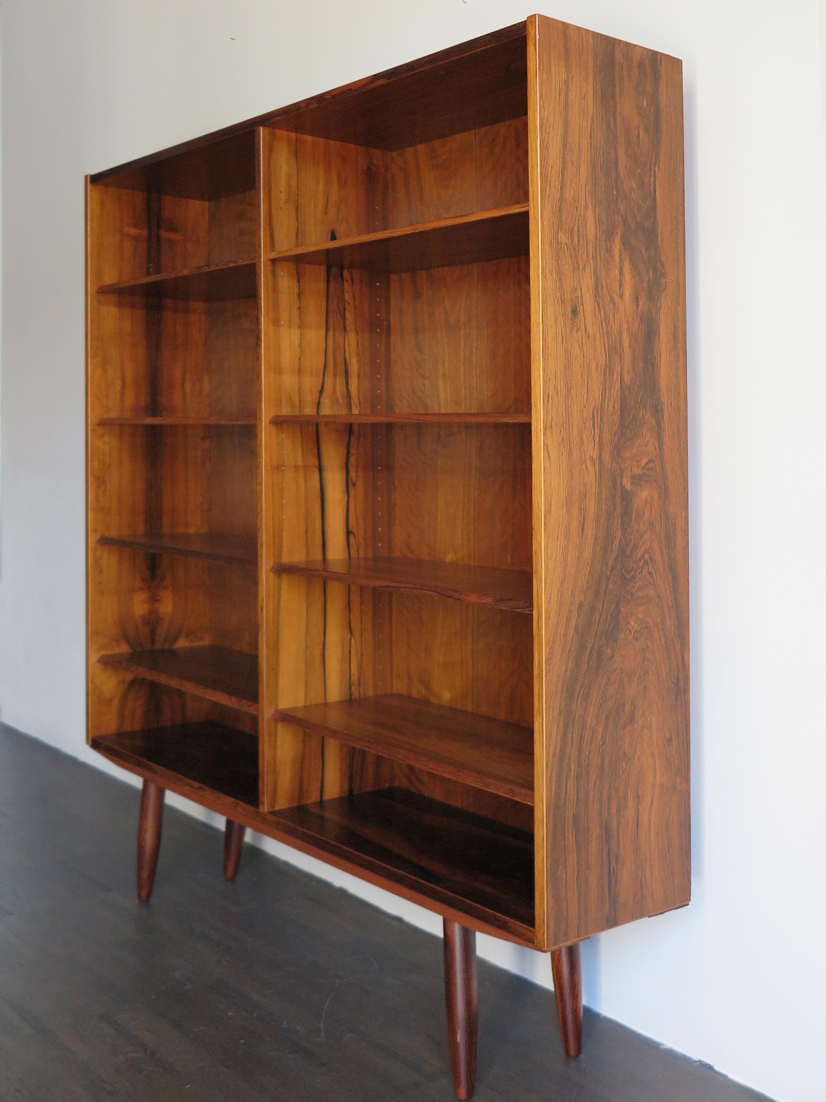 Poul Hundevad for Hundevad & Co Scandinavian Set of 2 Dark Wood Bookcases, 1960s 8