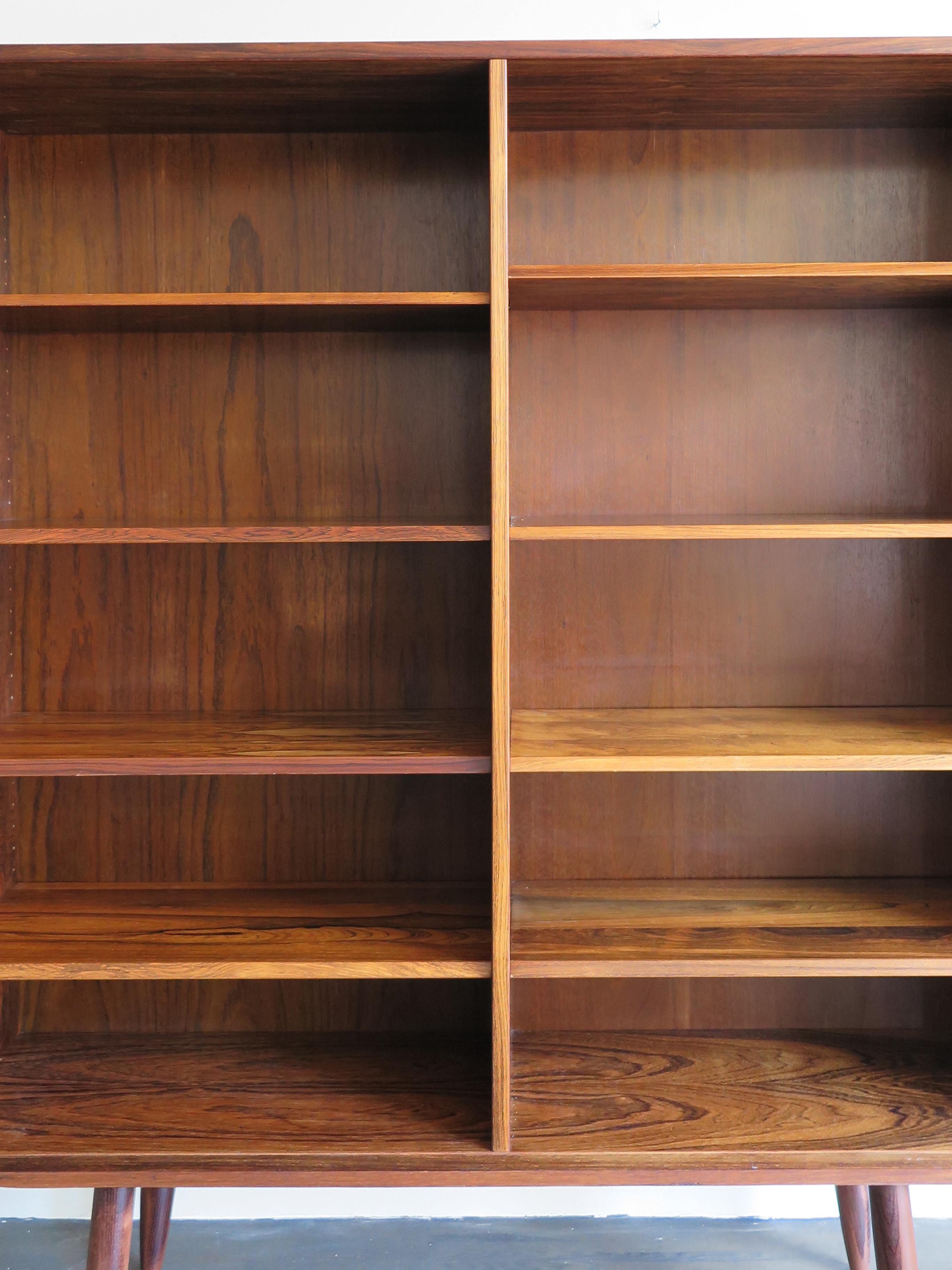 Poul Hundevad for Hundevad & Co Scandinavian Set of 2 Dark Wood Bookcases, 1960s 11