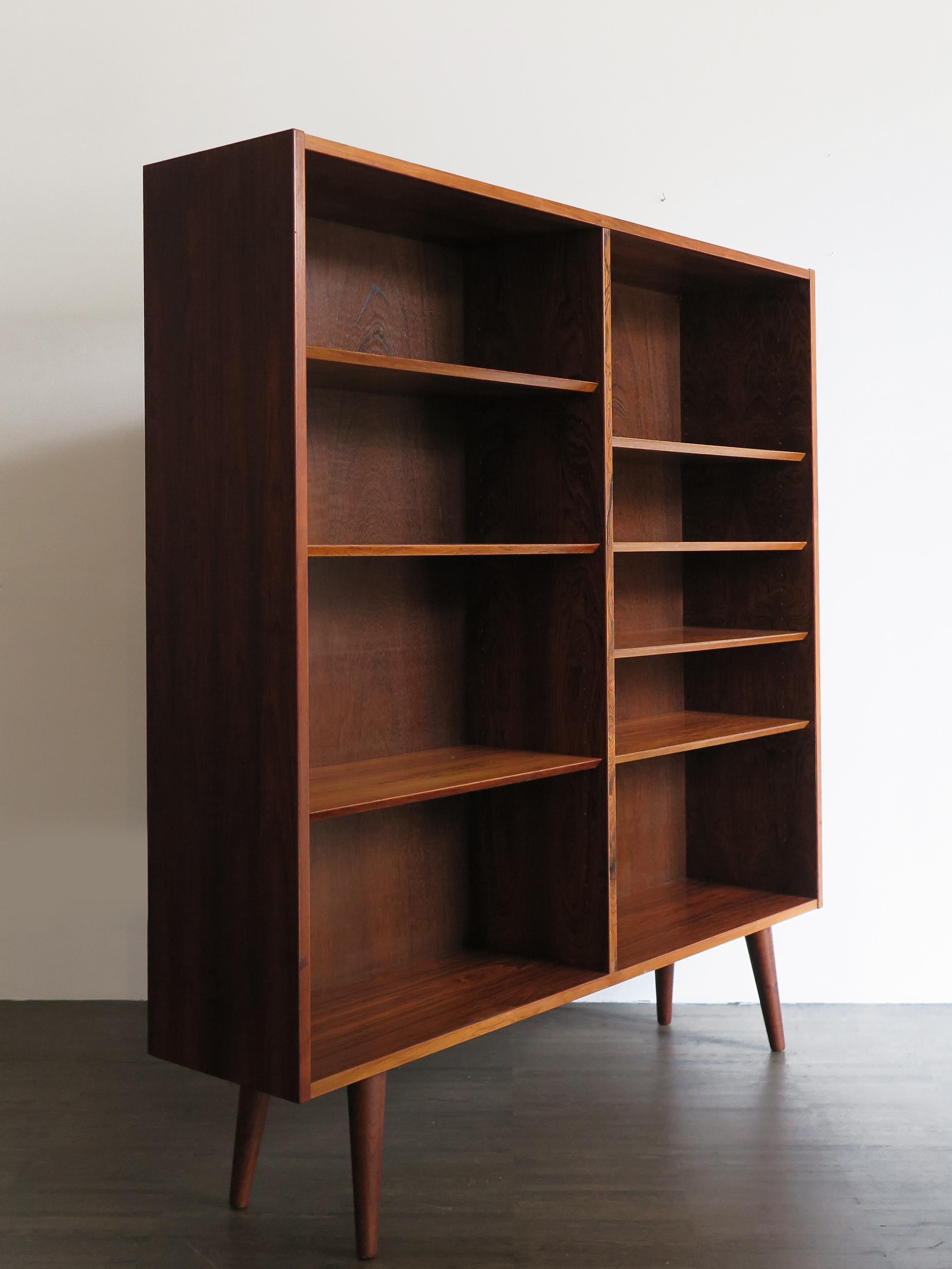 Scandinavian Modern Poul Hundevad for Hundevad Møbelfabrik Dark Wood Bookcase from Denmark, 1960s