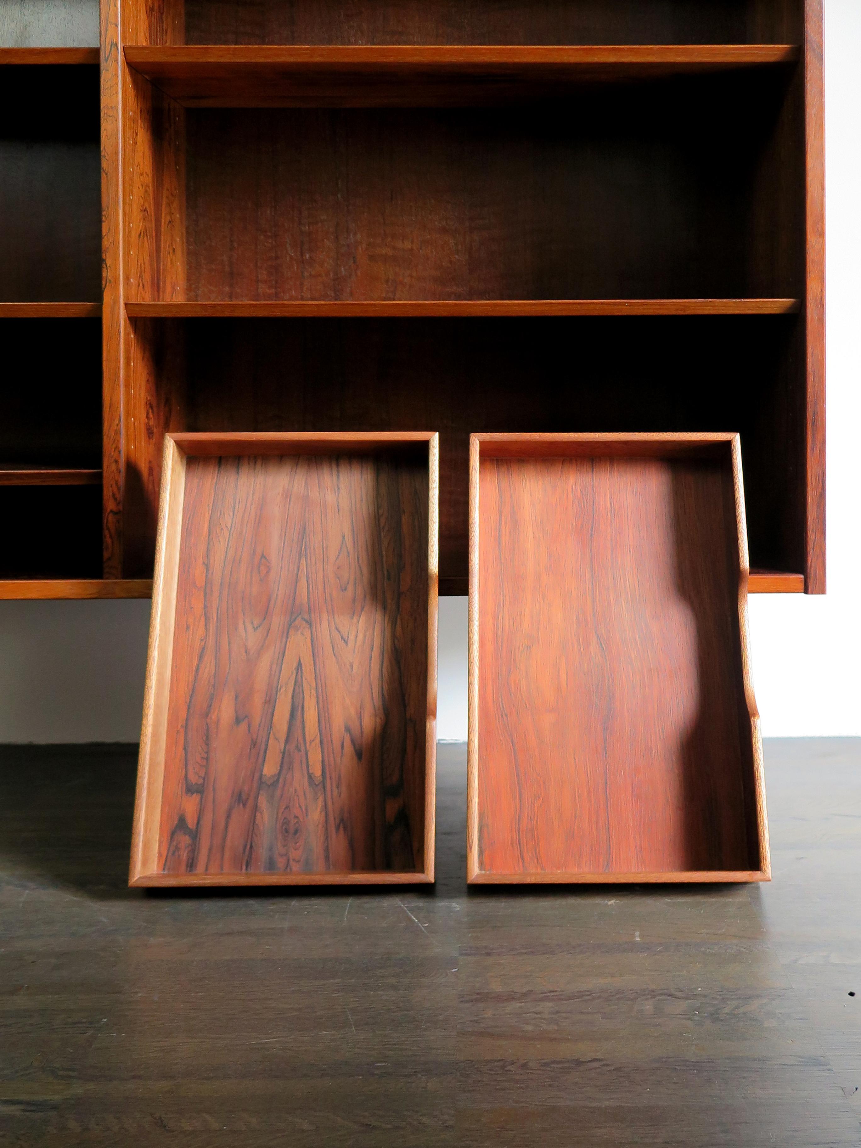 Poul Hundevad for Hundevad Møbelfabrik Dark Wood Scandinavian Bookcase, 1960s 1