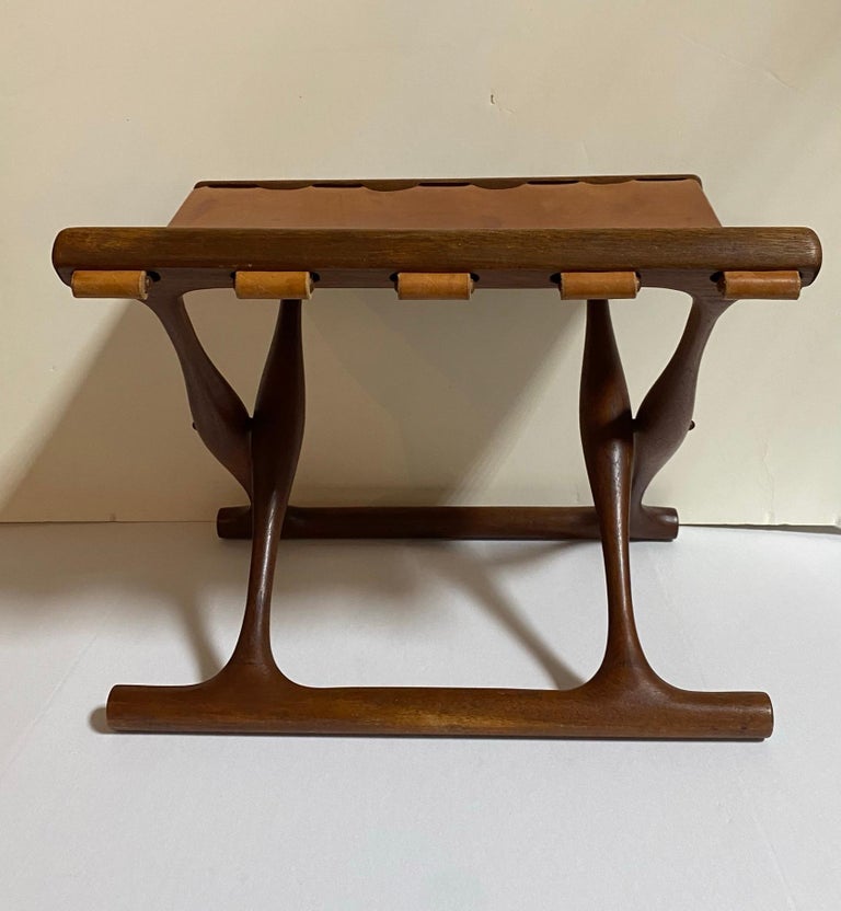 Mid-20th Century Poul Hundevad Gold Hill Folding Stool For Sale