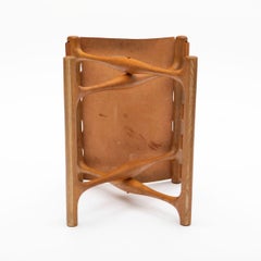 Poul Hundevad, “Guldhøj” Folding Stool, Oak, Natural Leather