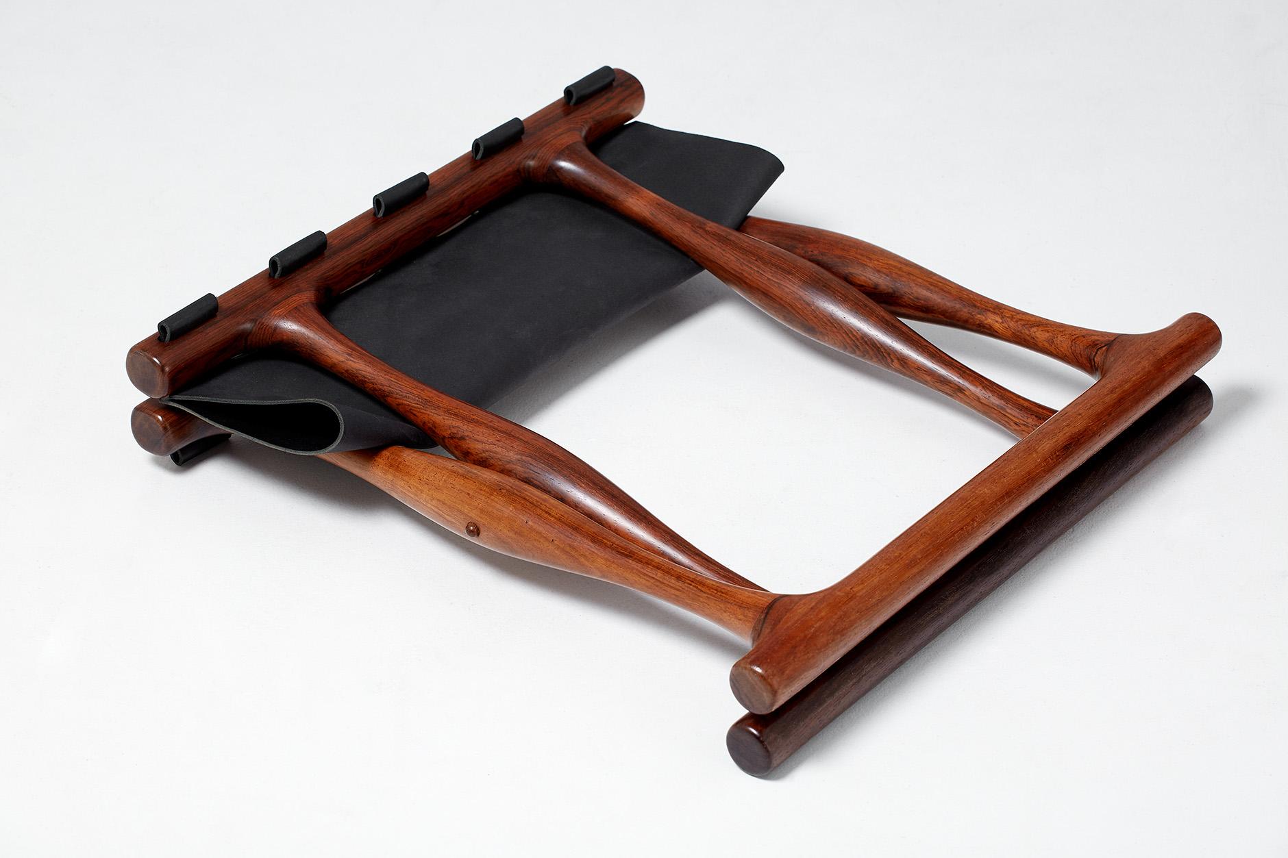 Scandinavian Modern Poul Hundevad Guldhoj Folding Stool, 1948