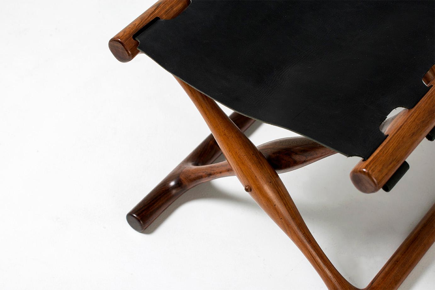 Danish Poul Hundevad Guldhoj Folding Stool, 1948