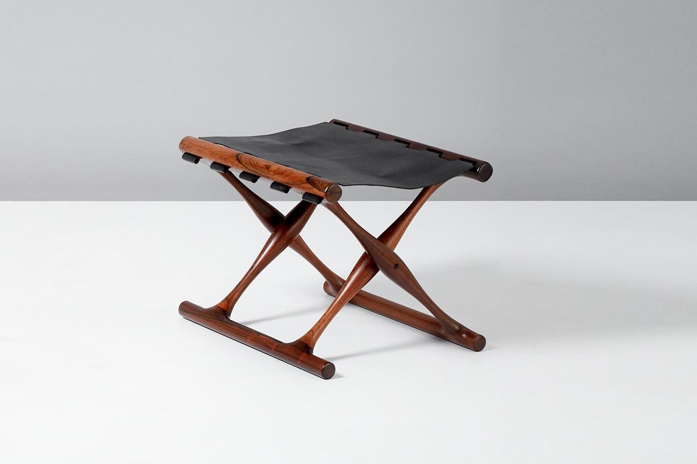 Poul Hundevad Guldhoj Folding Stool, 1948 In Good Condition In London, England