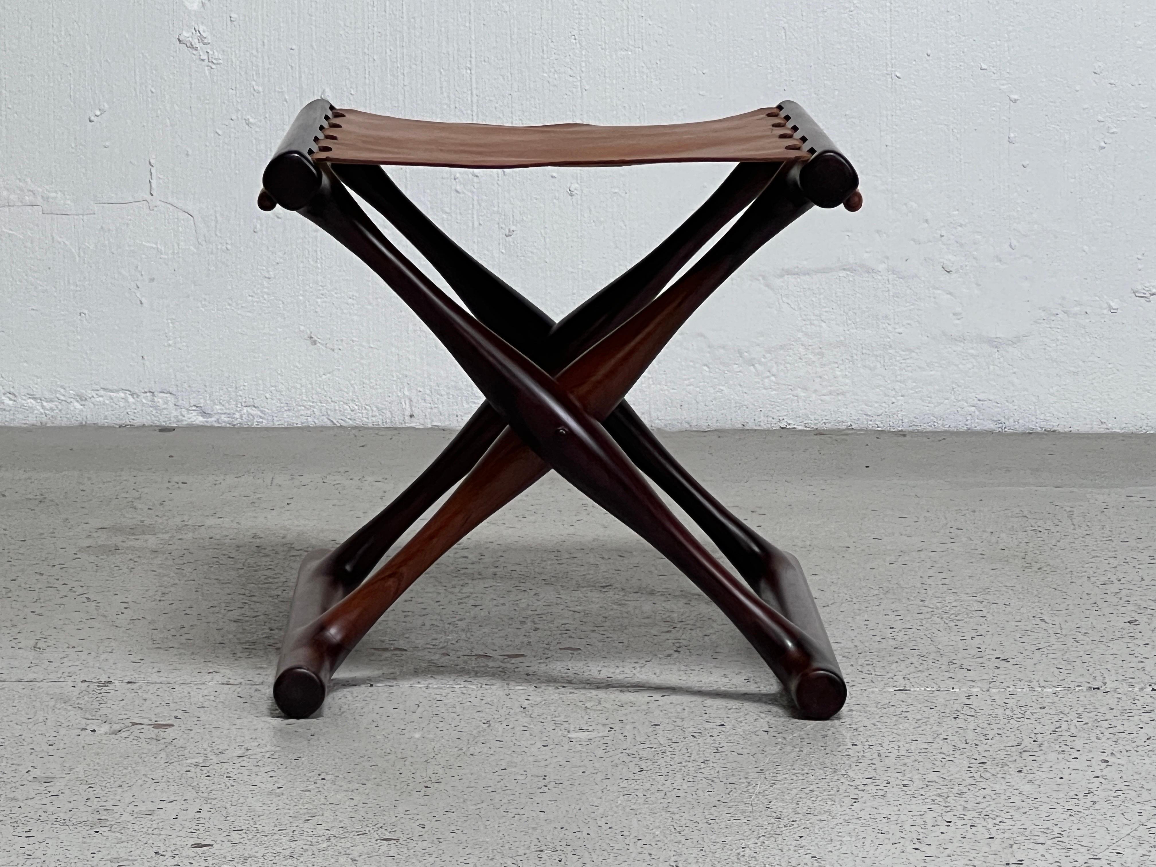 Poul Hundevad Guldhoj Folding Stool in Rosewood 4