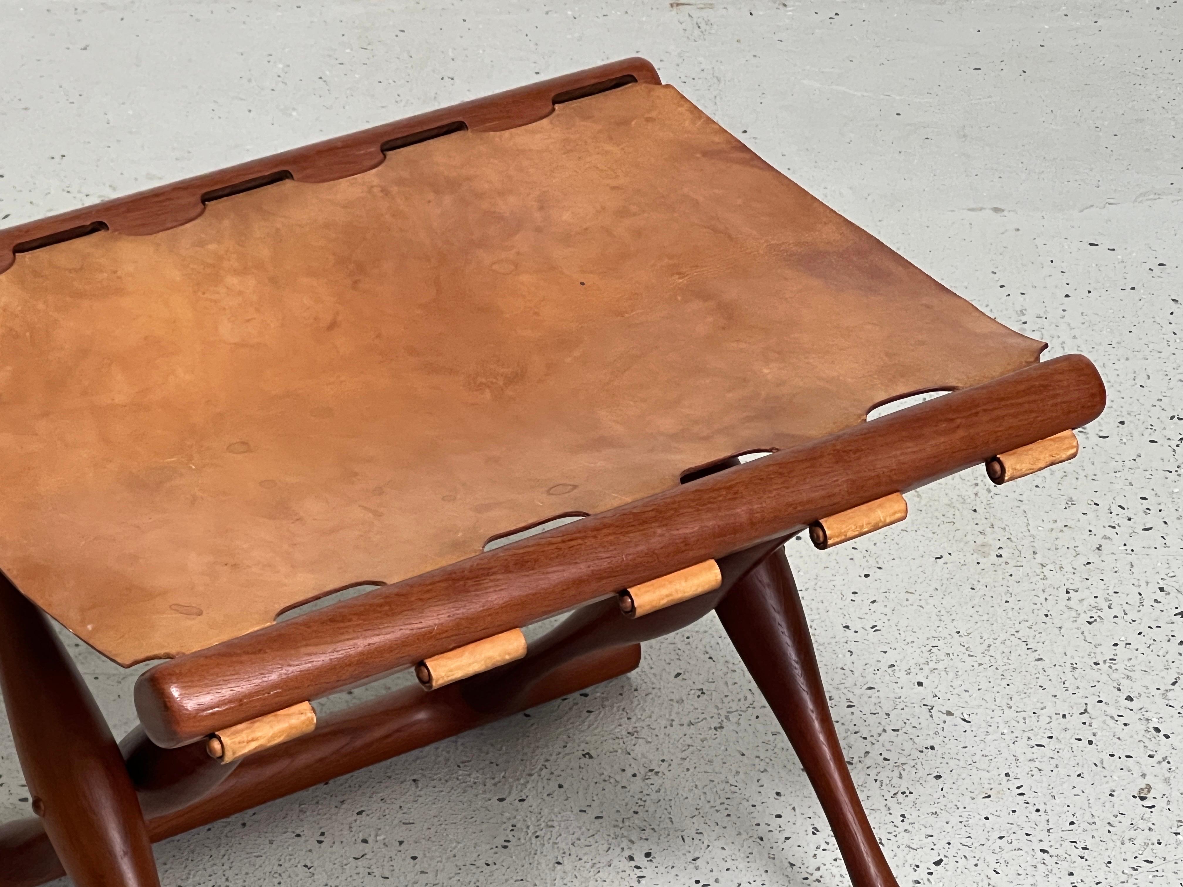 Mid-20th Century Poul Hundevad Guldhoj Folding Stool in Teak For Sale