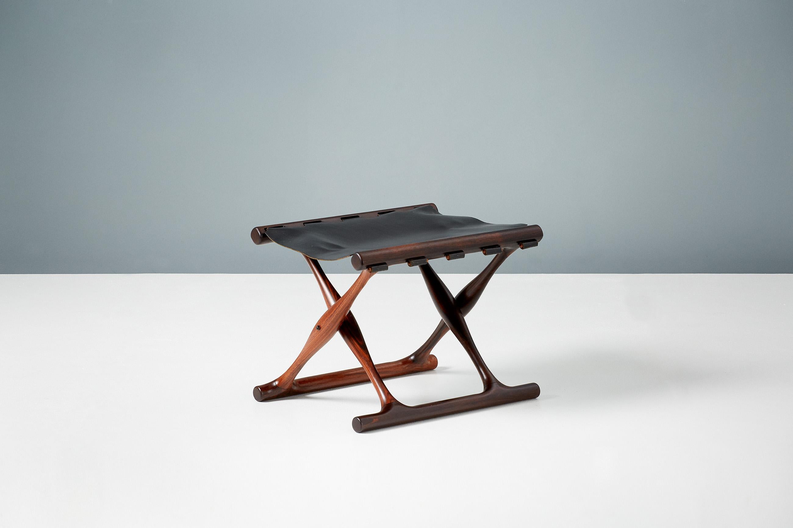 Poul Hundevad Guldhoj Rosewood Folding Stool, 1948 In Good Condition In London, GB