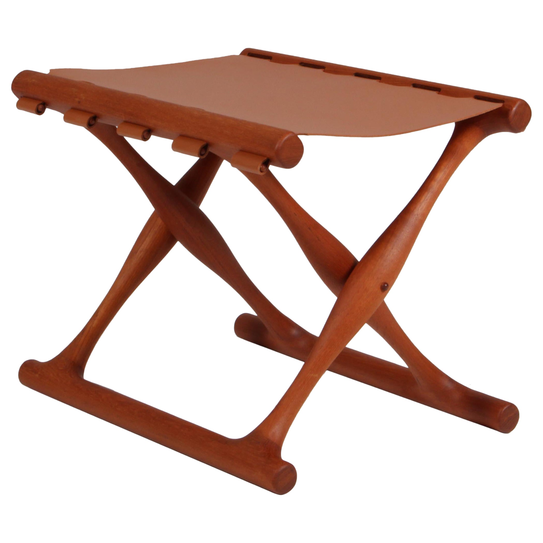 Poul Hundevad Guldhoj Teak Folding Stool, 1948