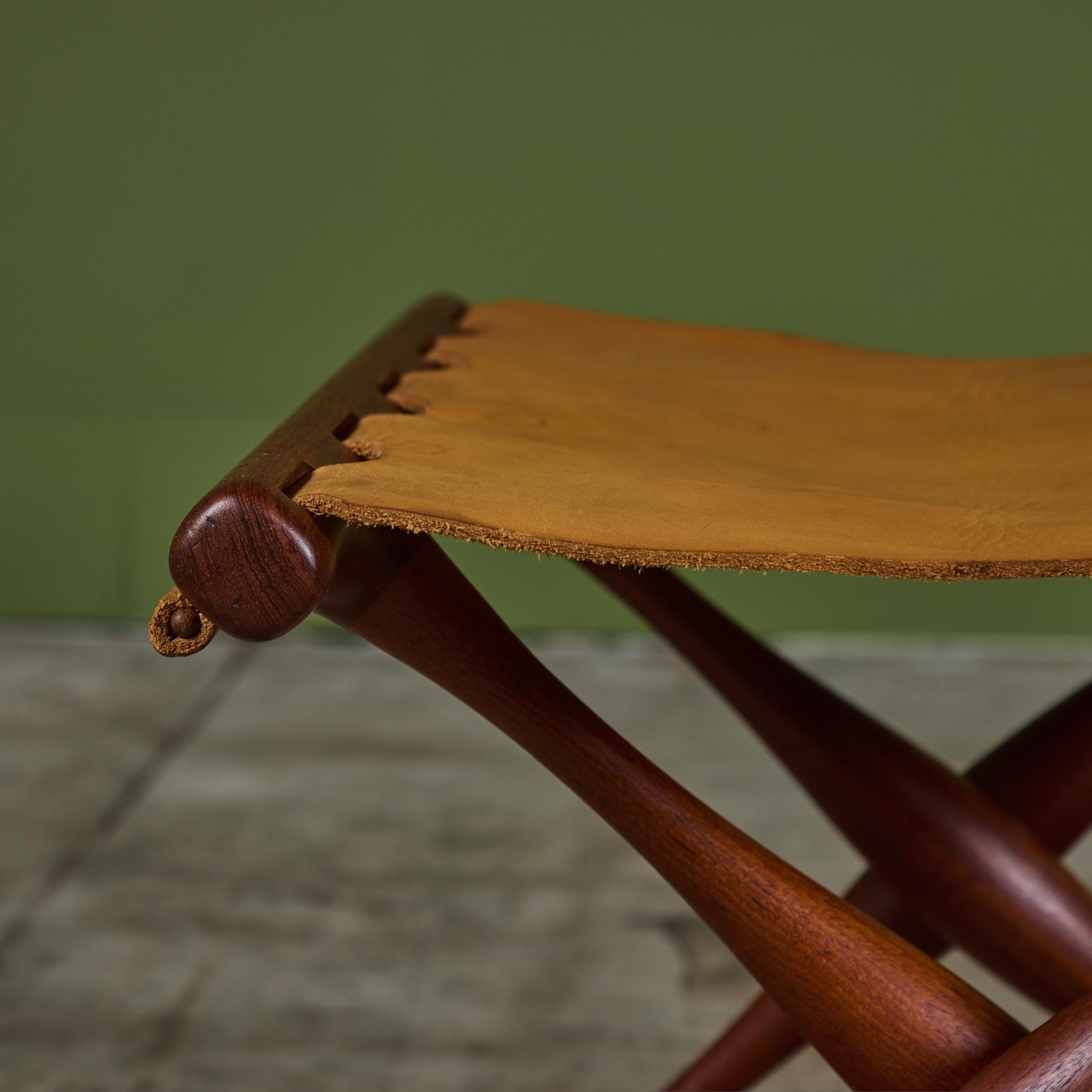 Poul Hundevad “Guldhoj” Teak Folding Stool for Vamdrup Stolefabrik 4