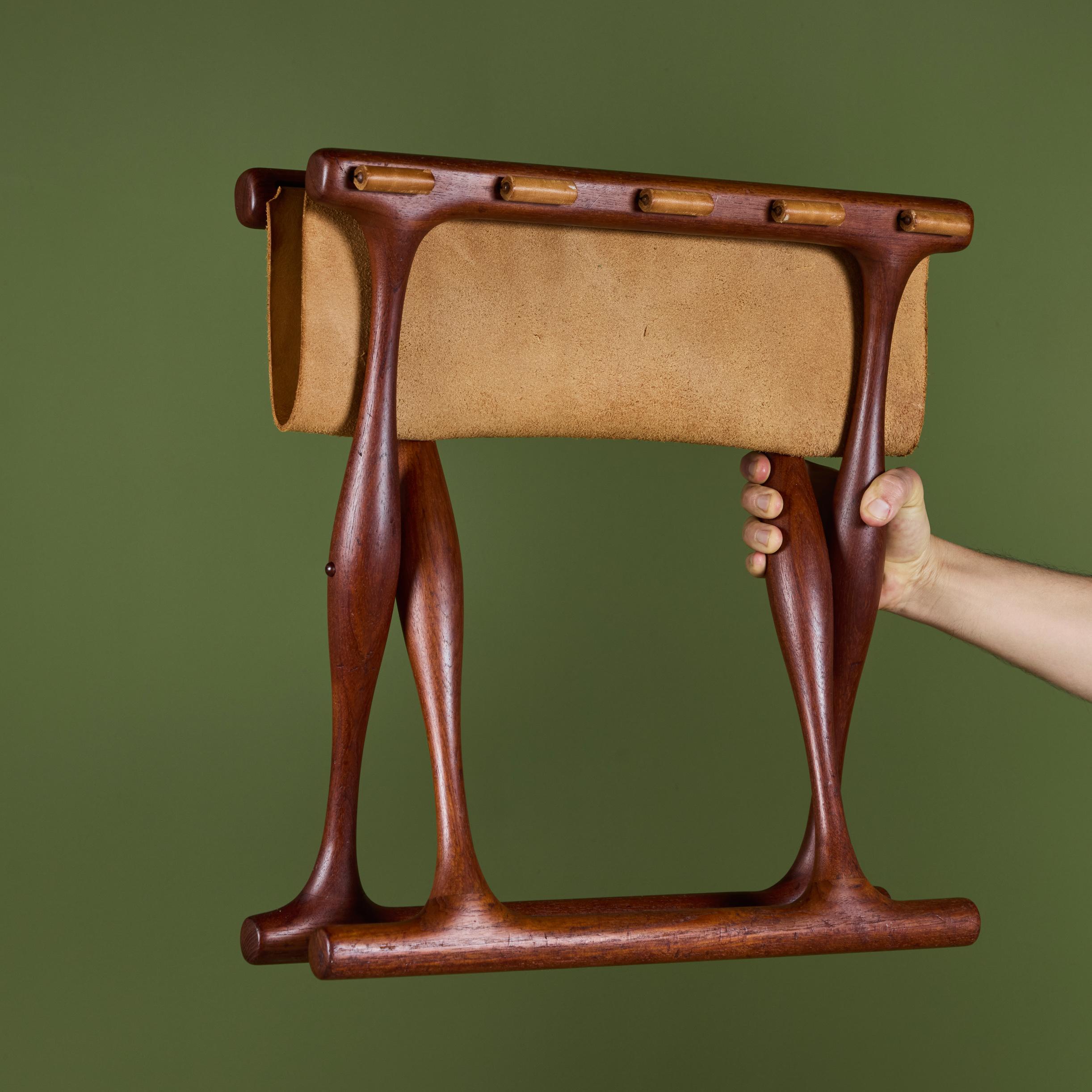 Poul Hundevad “Guldhoj” Teak Folding Stool for Vamdrup Stolefabrik 2