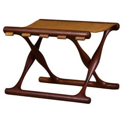 Poul Hundevad “Guldhoj” Teak Folding Stool for Vamdrup Stolefabrik