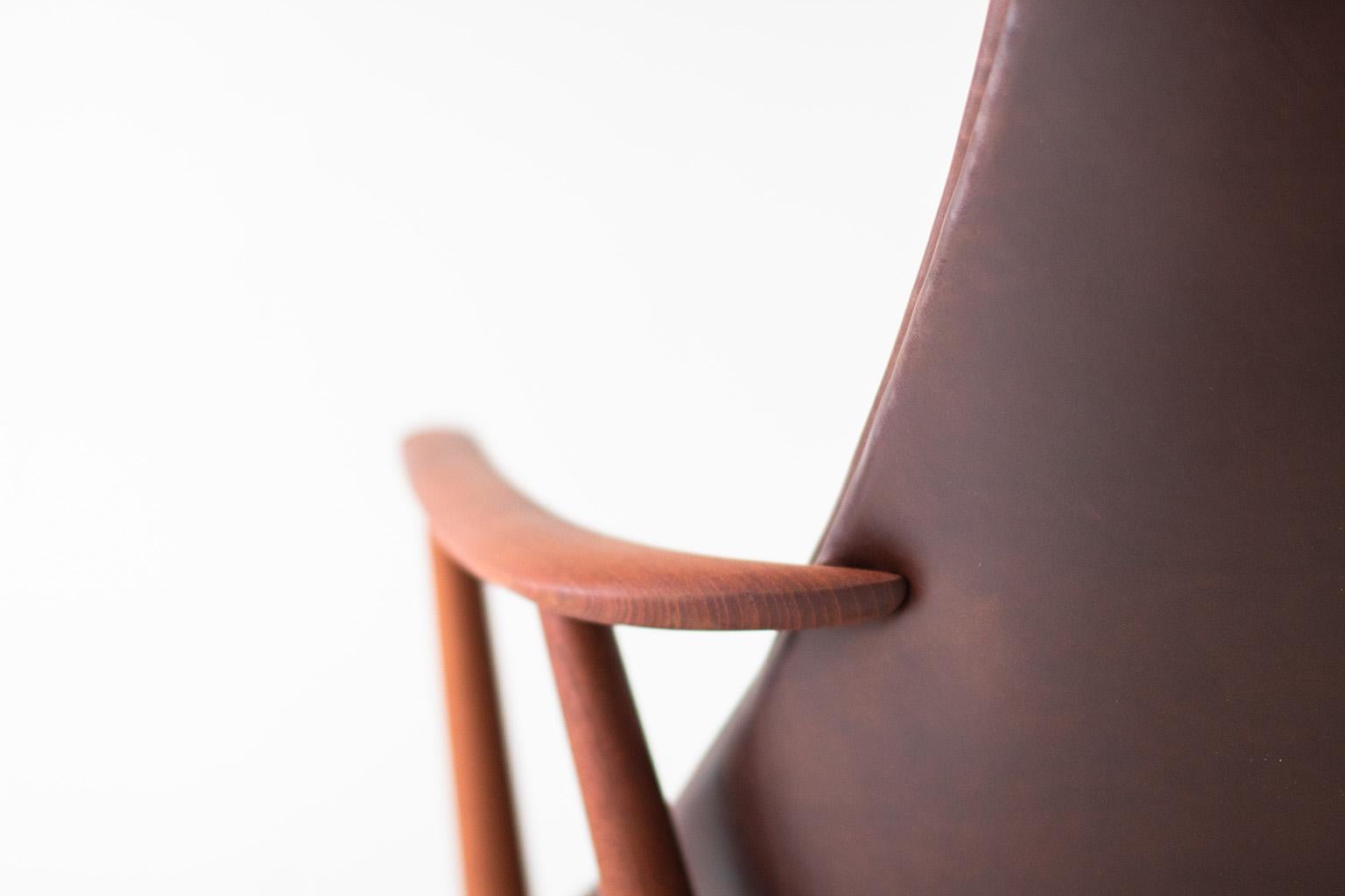 Danish Poul Hundevad High Back Lounge Chair