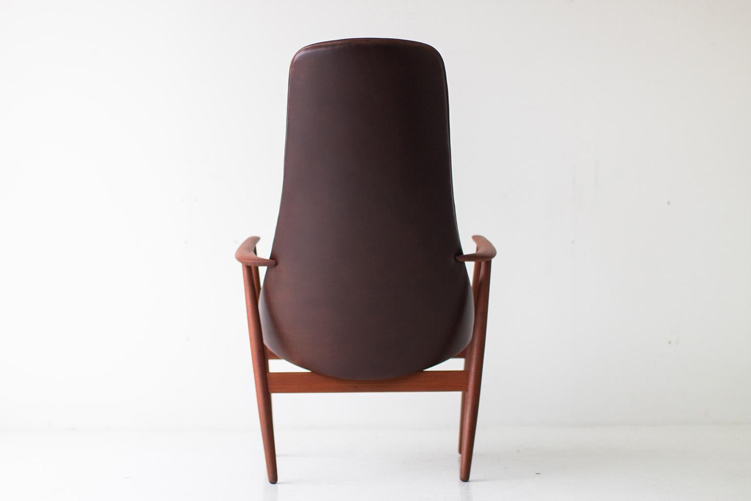Mid-20th Century Poul Hundevad High Back Lounge Chair