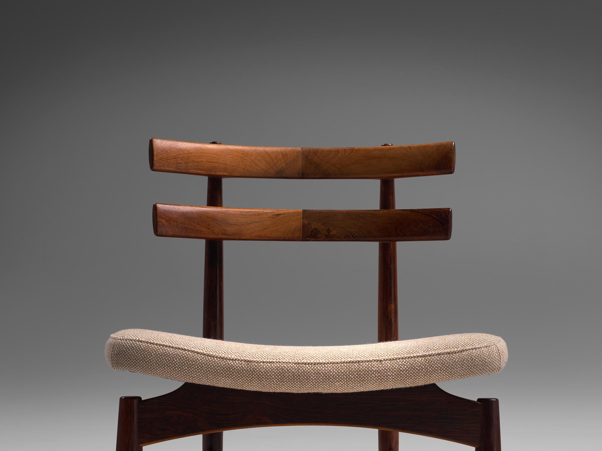 Poul Hundevad Large Set of Fourteen Dining Chairs in Rosewood, Denmark, 1960s 3
