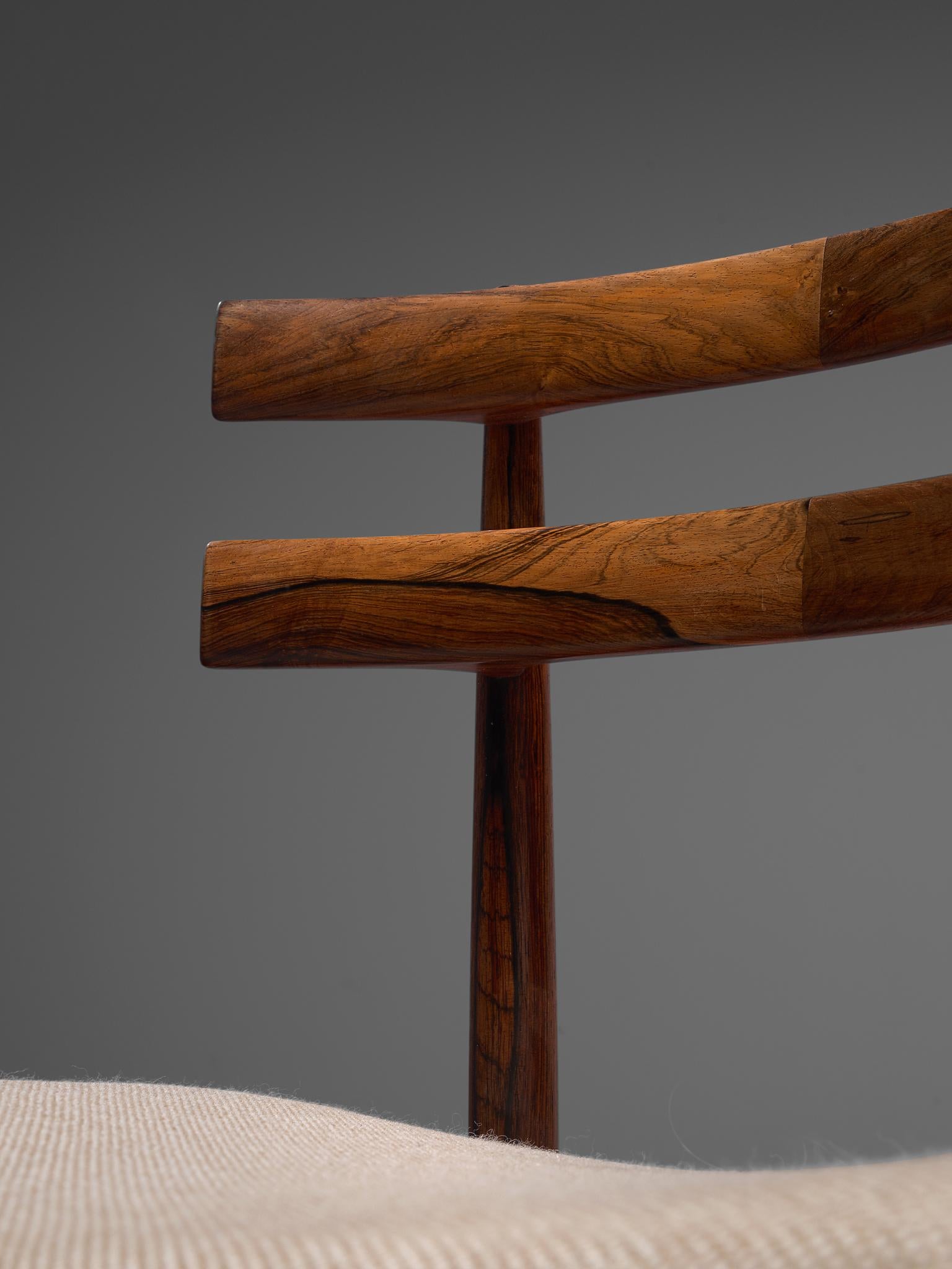 Poul Hundevad Large Set of Fourteen Dining Chairs in Rosewood, Denmark, 1960s 5
