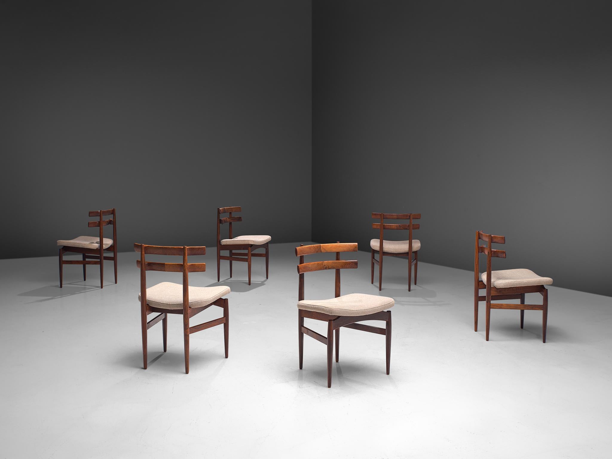 Danish Poul Hundevad Large Set of Fourteen Dining Chairs in Rosewood, Denmark, 1960s
