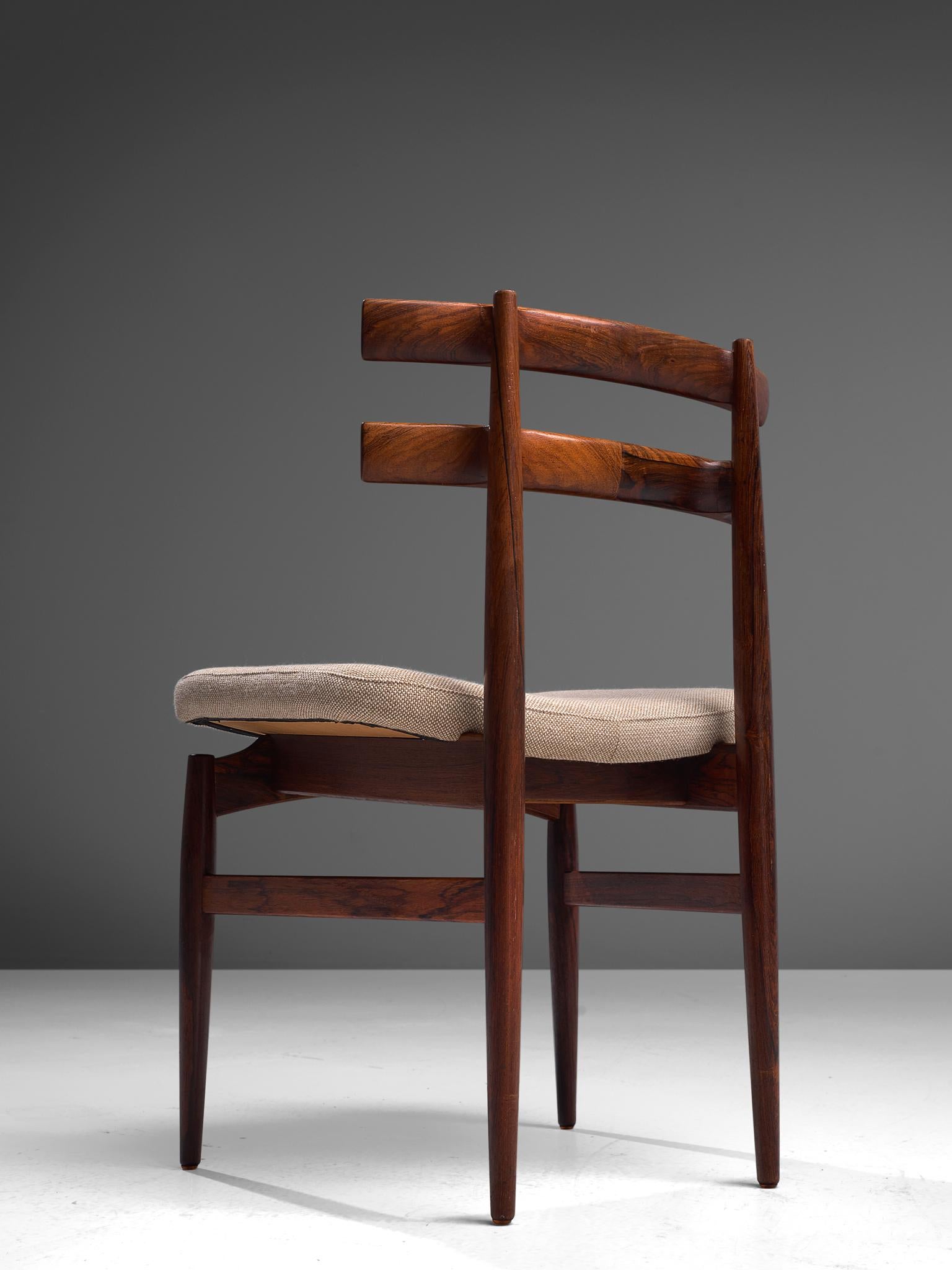 Poul Hundevad Large Set of Fourteen Dining Chairs in Rosewood, Denmark, 1960s 2