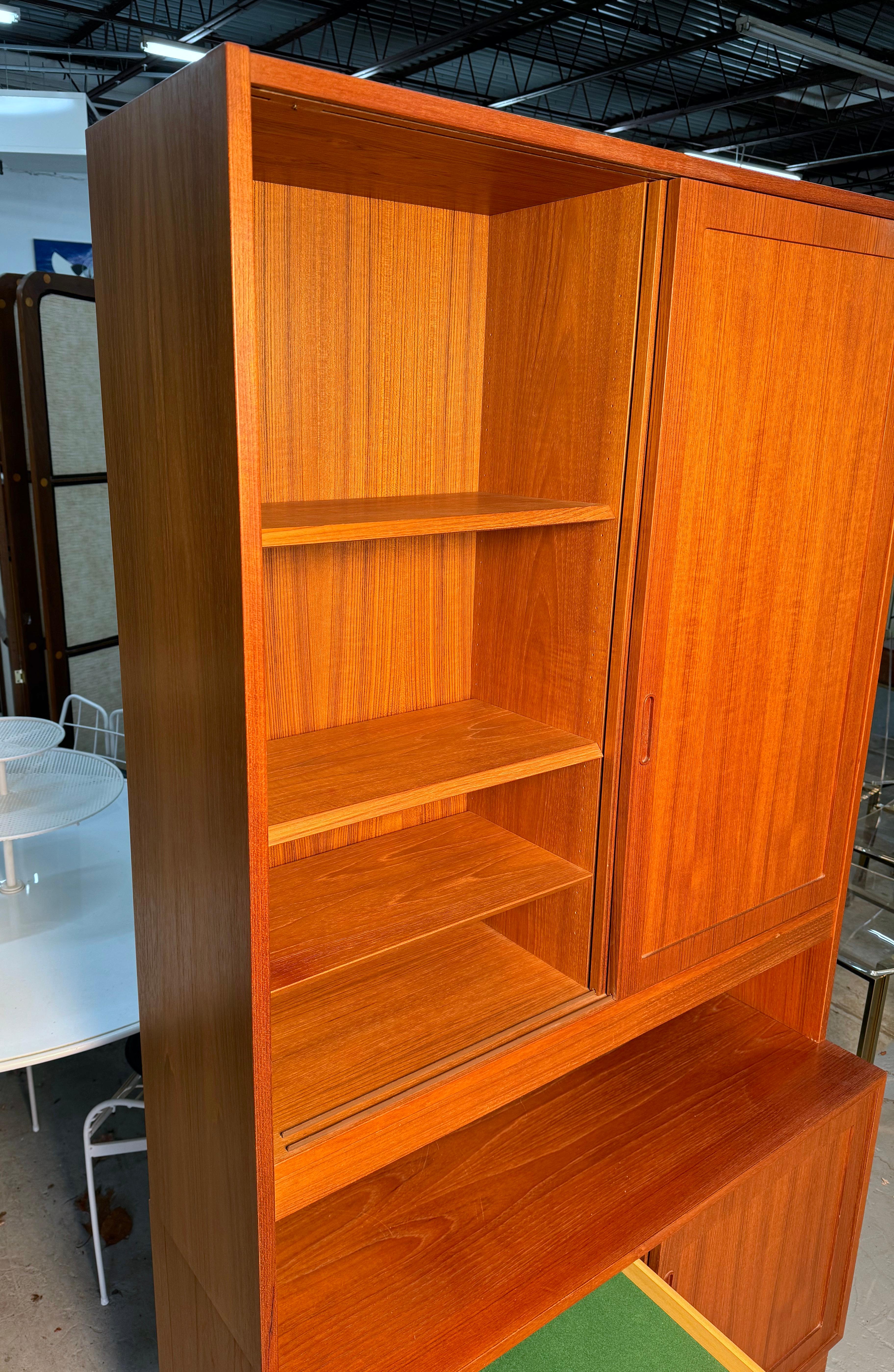 Poul Hundevad Mid Century Danish Teak Buffet and Hutch 1