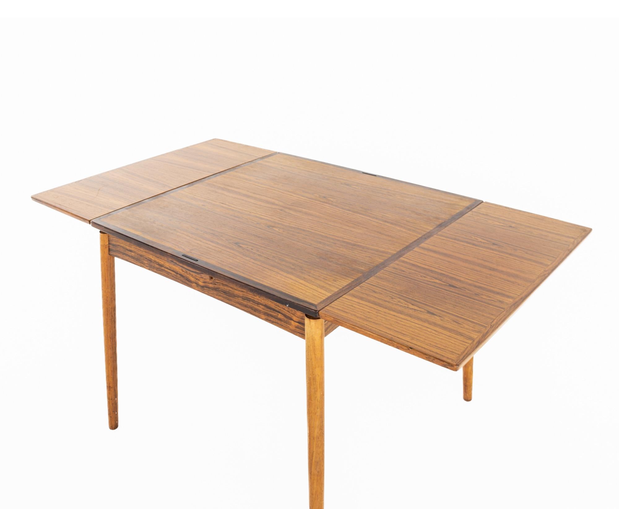 Poul Hundevad Mid Century Rosewood Expanding Game Table For Sale 6