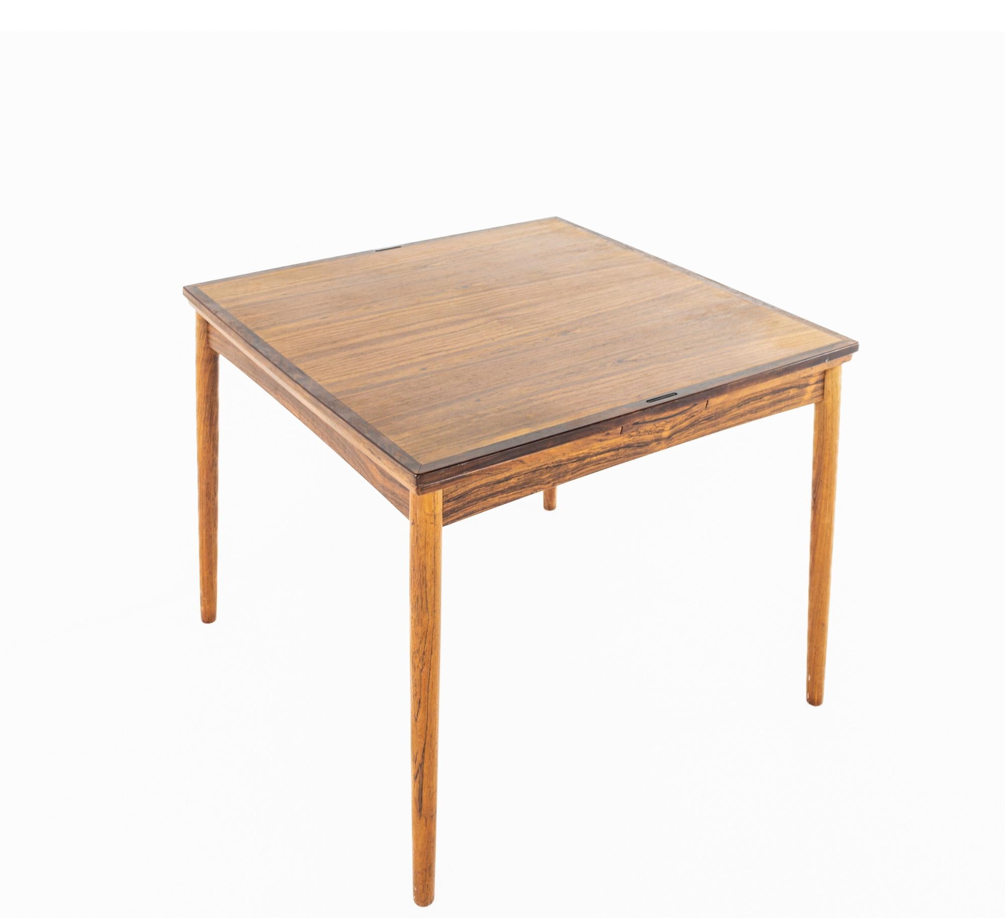 Poul Hundevad Mid Century Rosewood Expanding Game Table For Sale 7
