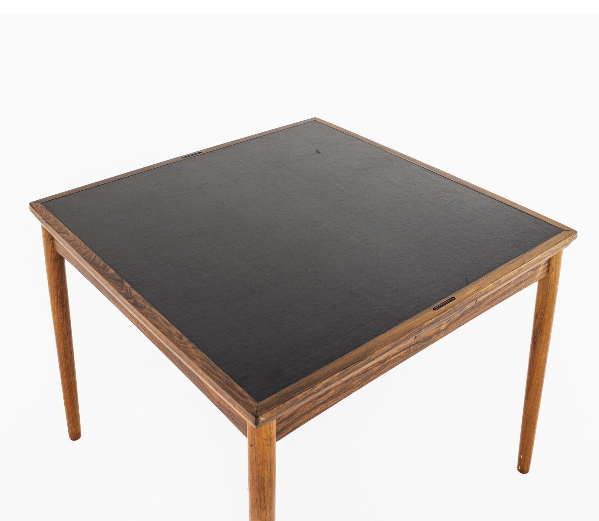 Danish Poul Hundevad Mid Century Rosewood Expanding Game Table For Sale