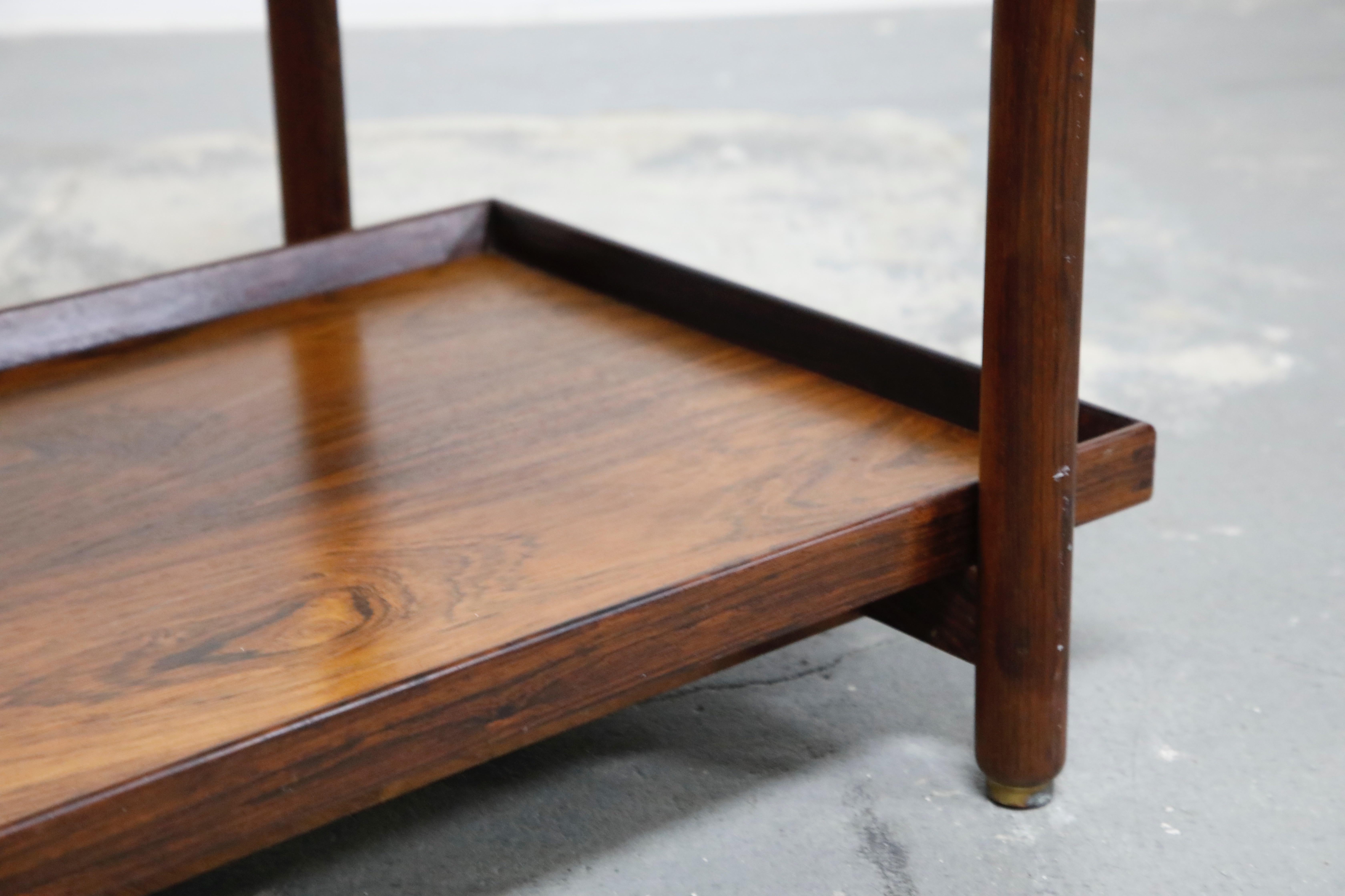 Poul Hundevad Modular Rosewood Danish Modern Two-Tiered Bar Cart, 1960s 13