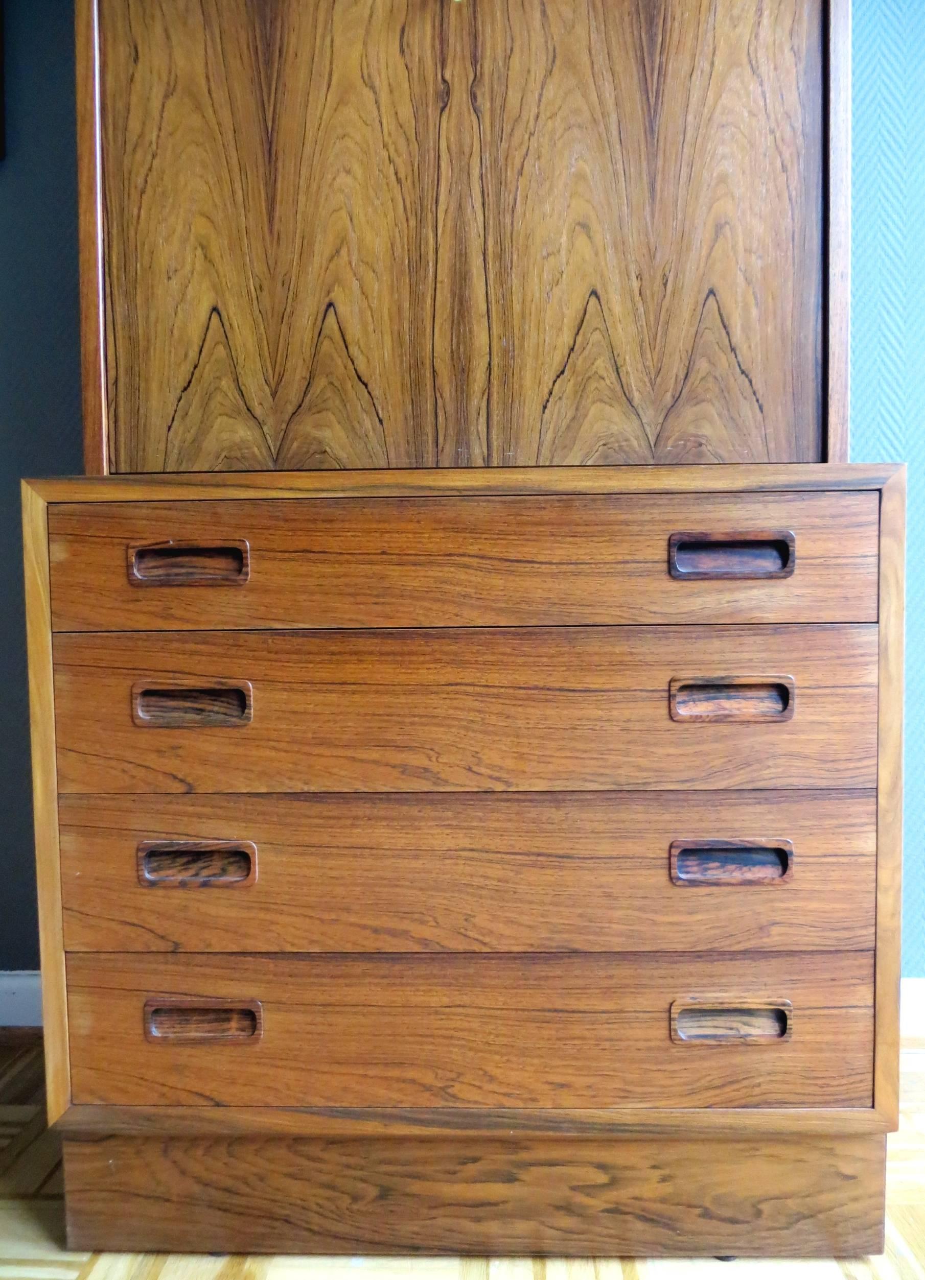 Poul Hundevad Rio Rosewood Wall Unit and Cabinet Danish Midcentury , 1960s In Good Condition For Sale In Hamburg, DE