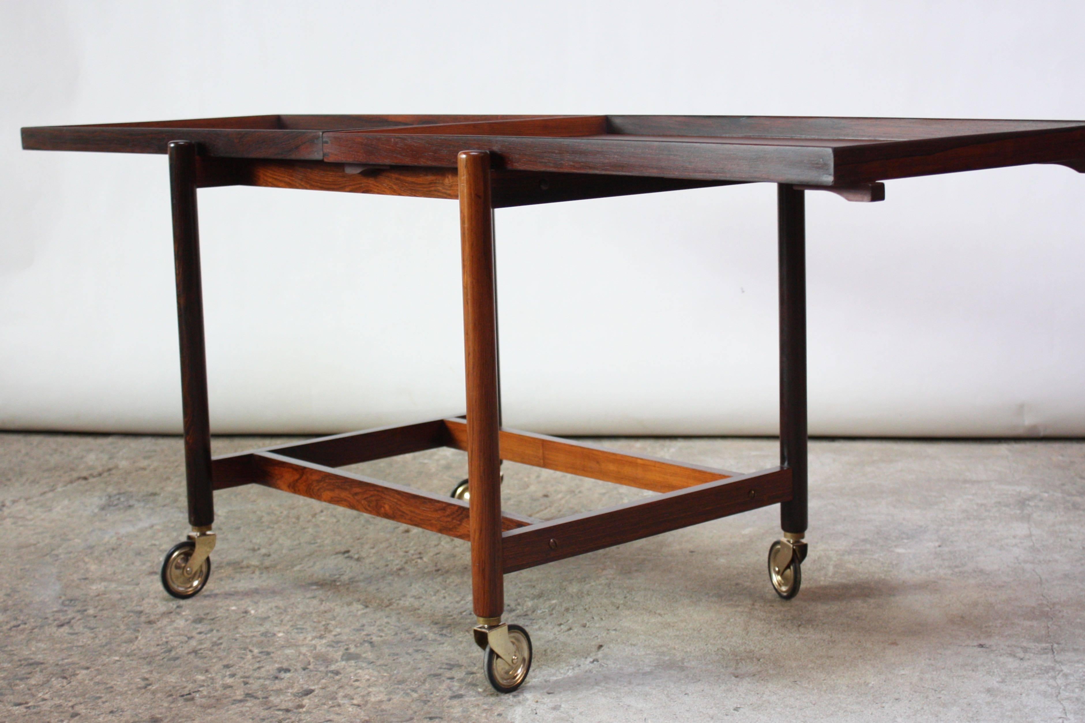 Mid-Century Modern Poul Hundevad Rosewood Modular Bar Cart