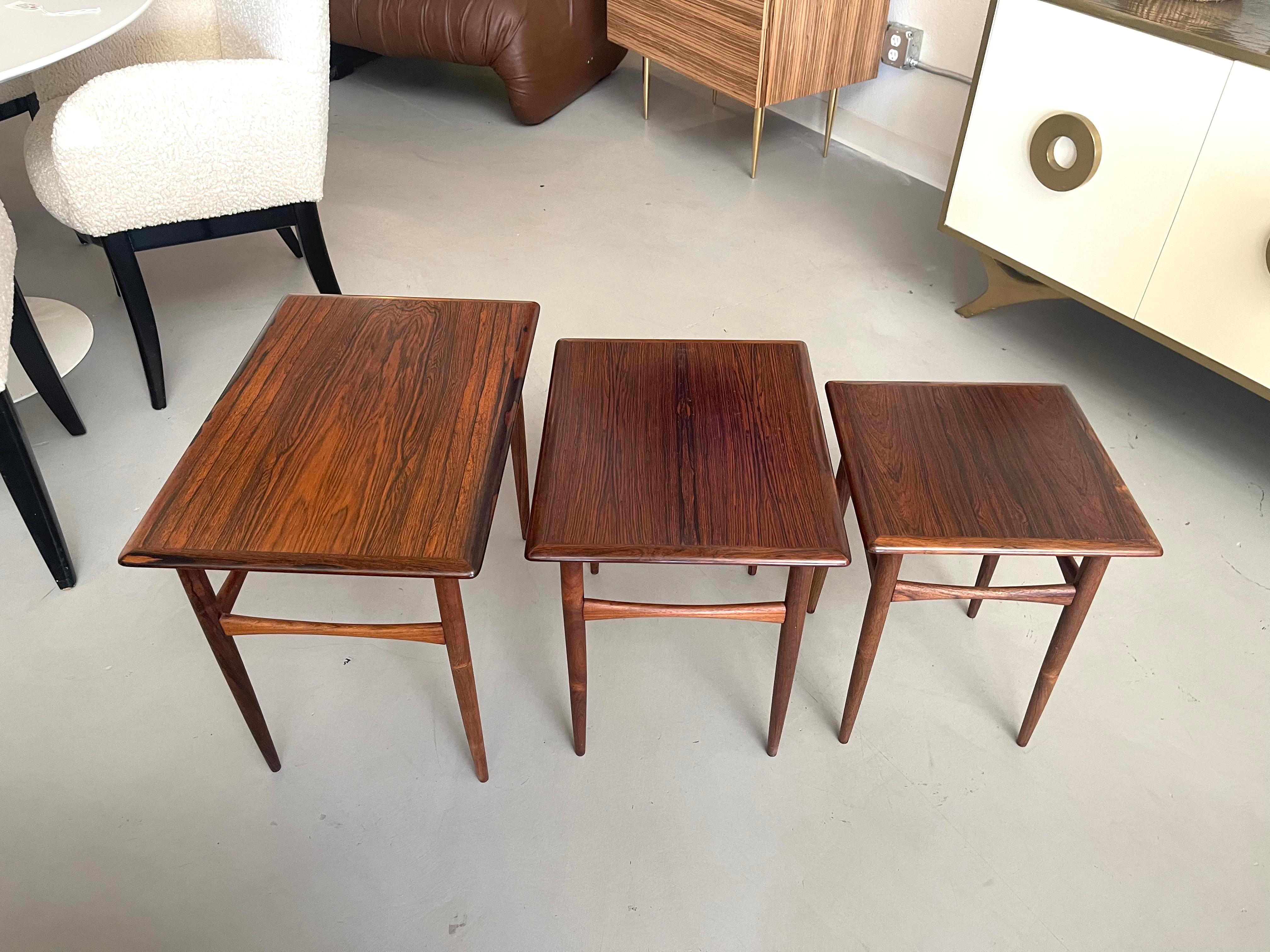 Machine-Made Poul Hundevad Rosewood Nesting Tables