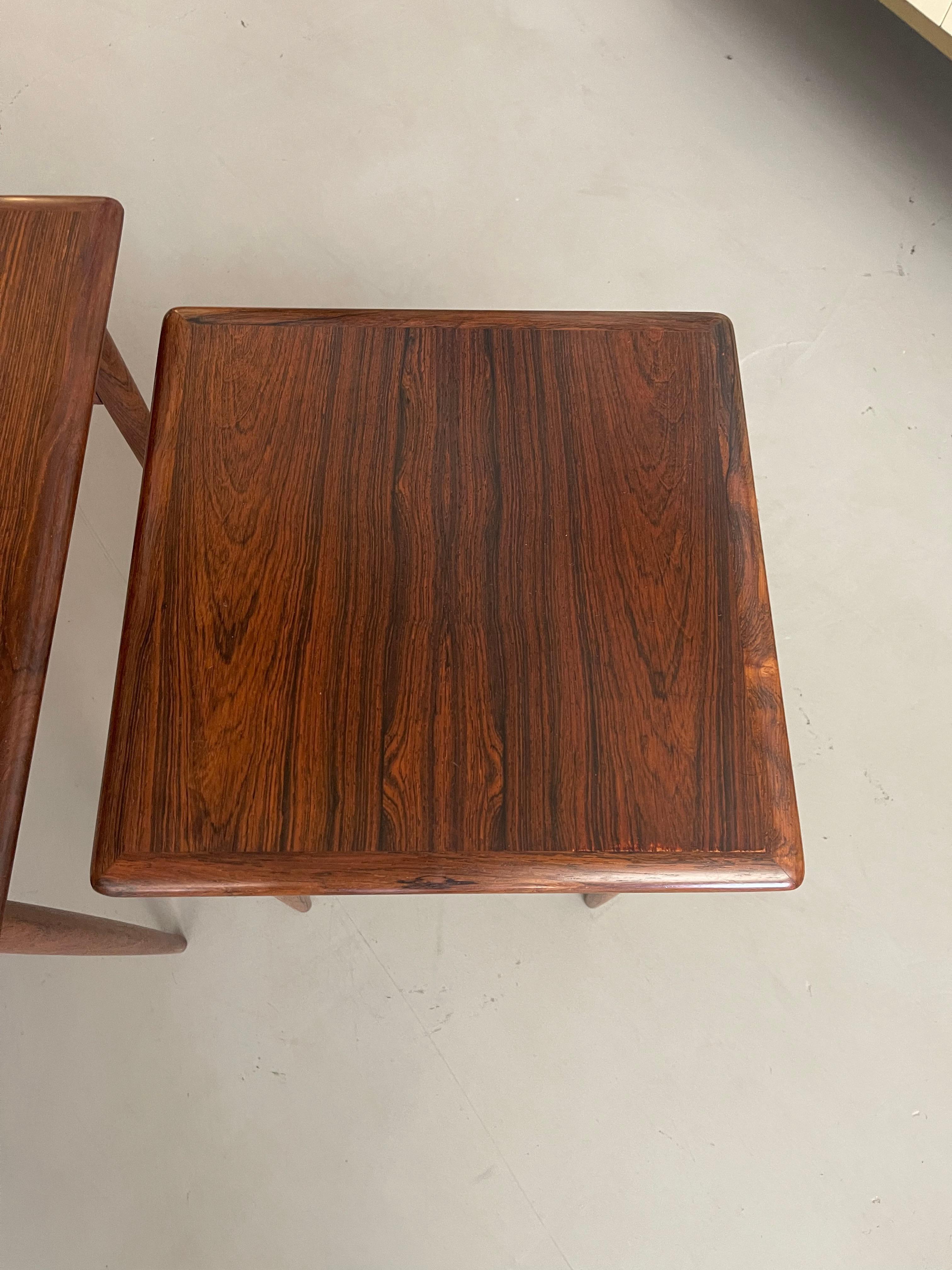 Mid-20th Century Poul Hundevad Rosewood Nesting Tables