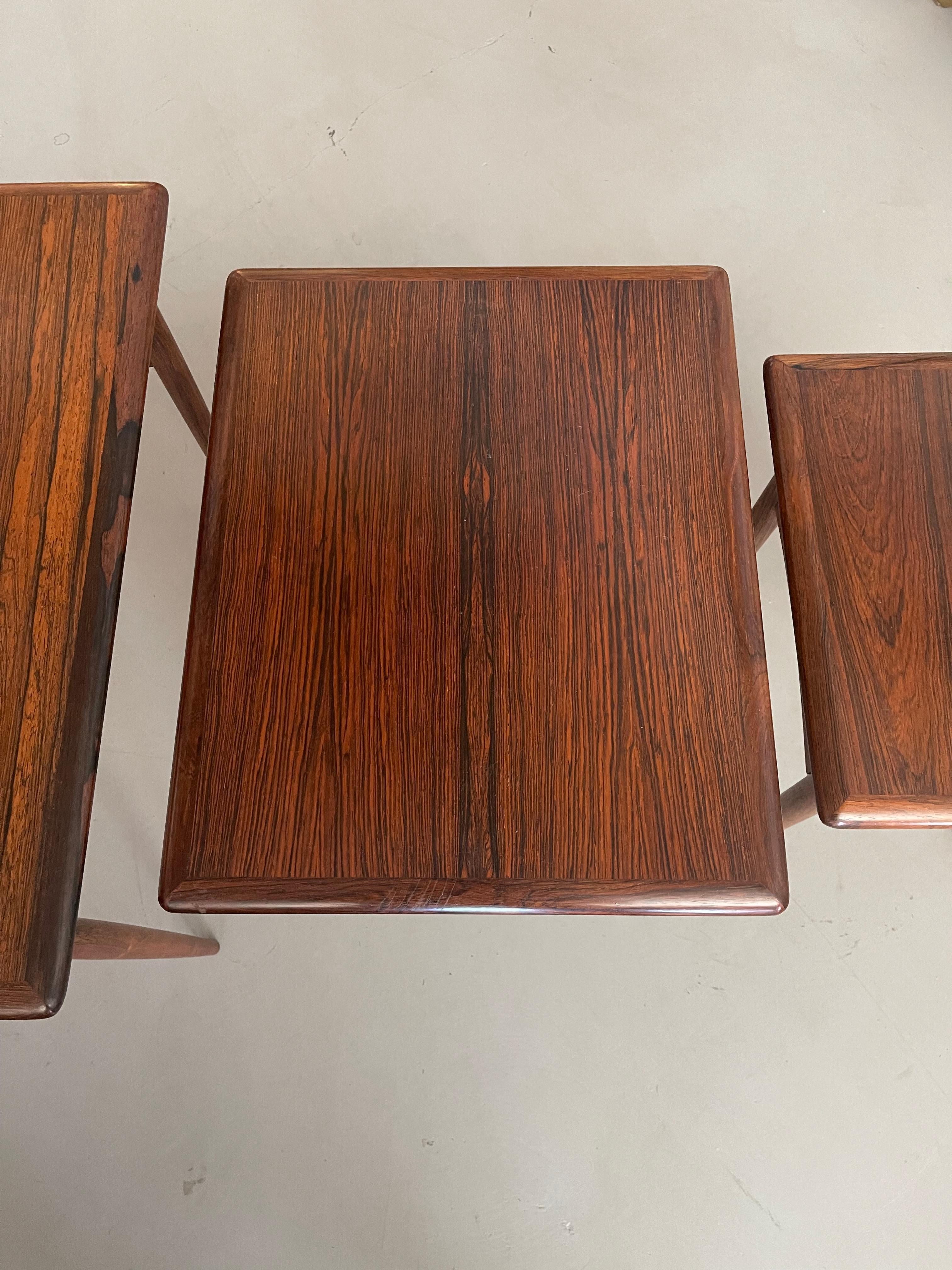 Poul Hundevad Rosewood Nesting Tables 1