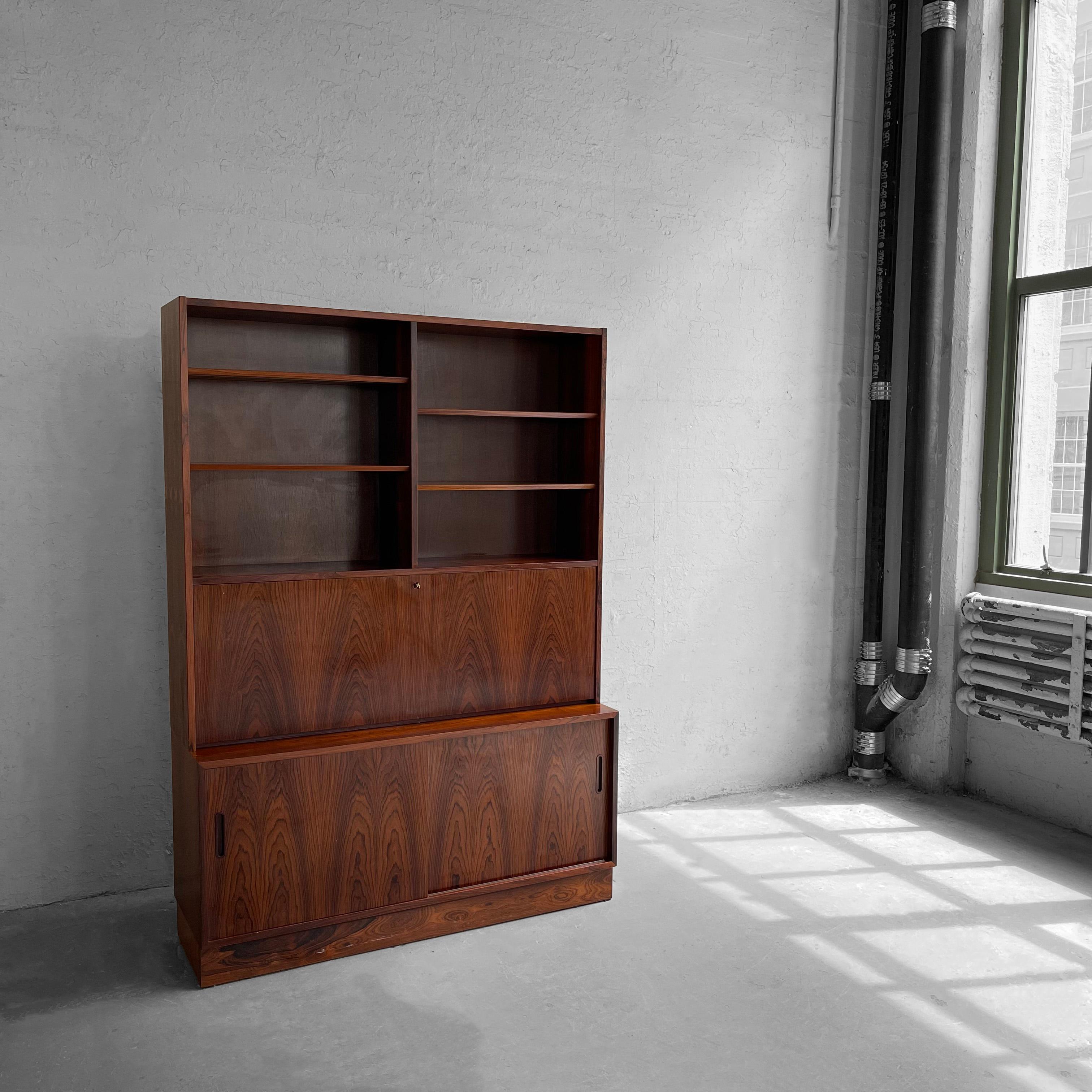 Scandinavian Modern Poul Hundevad Rosewood Secretary Cabinet For Sale