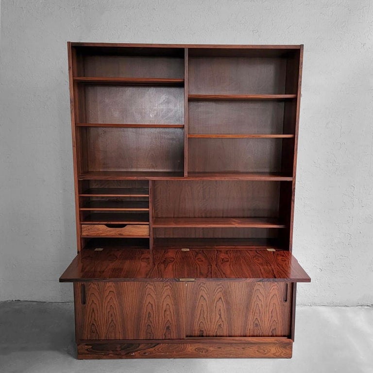 20th Century Poul Hundevad Rosewood Secretary Cabinet For Sale