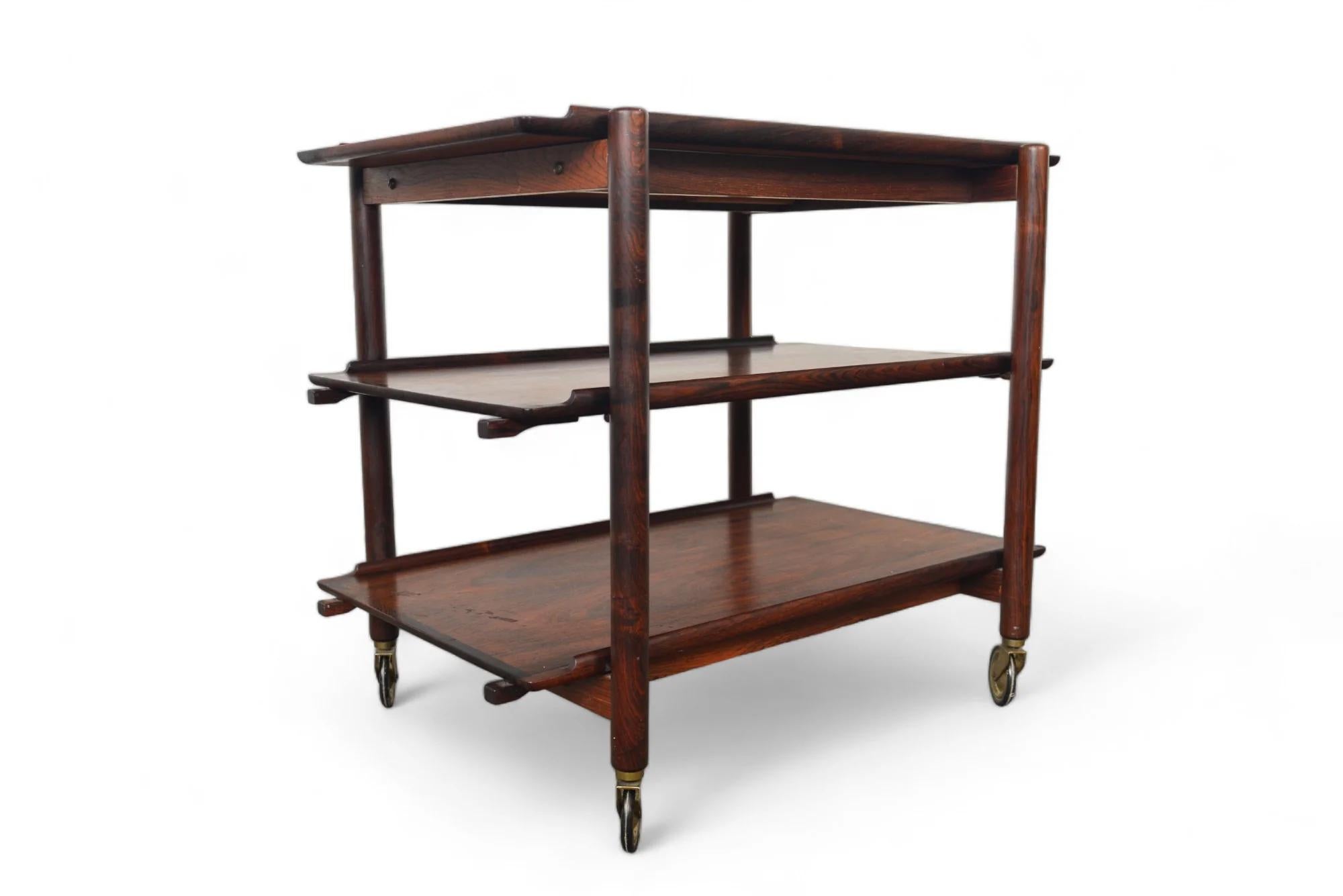 Poul Hundevad Rosewood Three Tiered Bar Cart 5