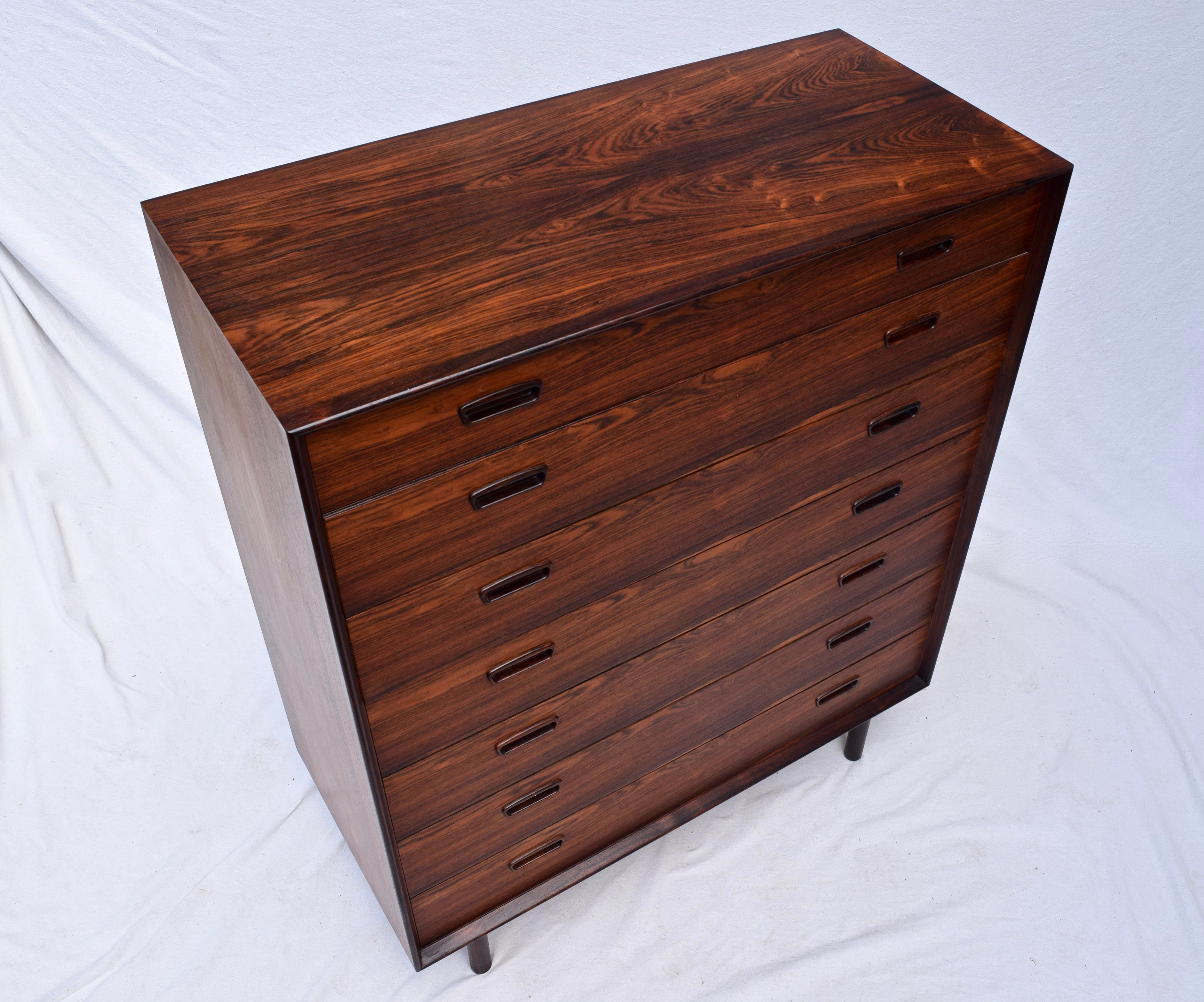 Mid-Century Modern Poul Hundevad Rosewood Upright Chest of Drawers, 1960s