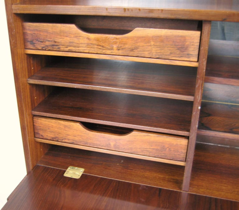 Poul Hundevad Rosewood Drop Desk Wall Unit Bookcase For Sale at 1stDibs