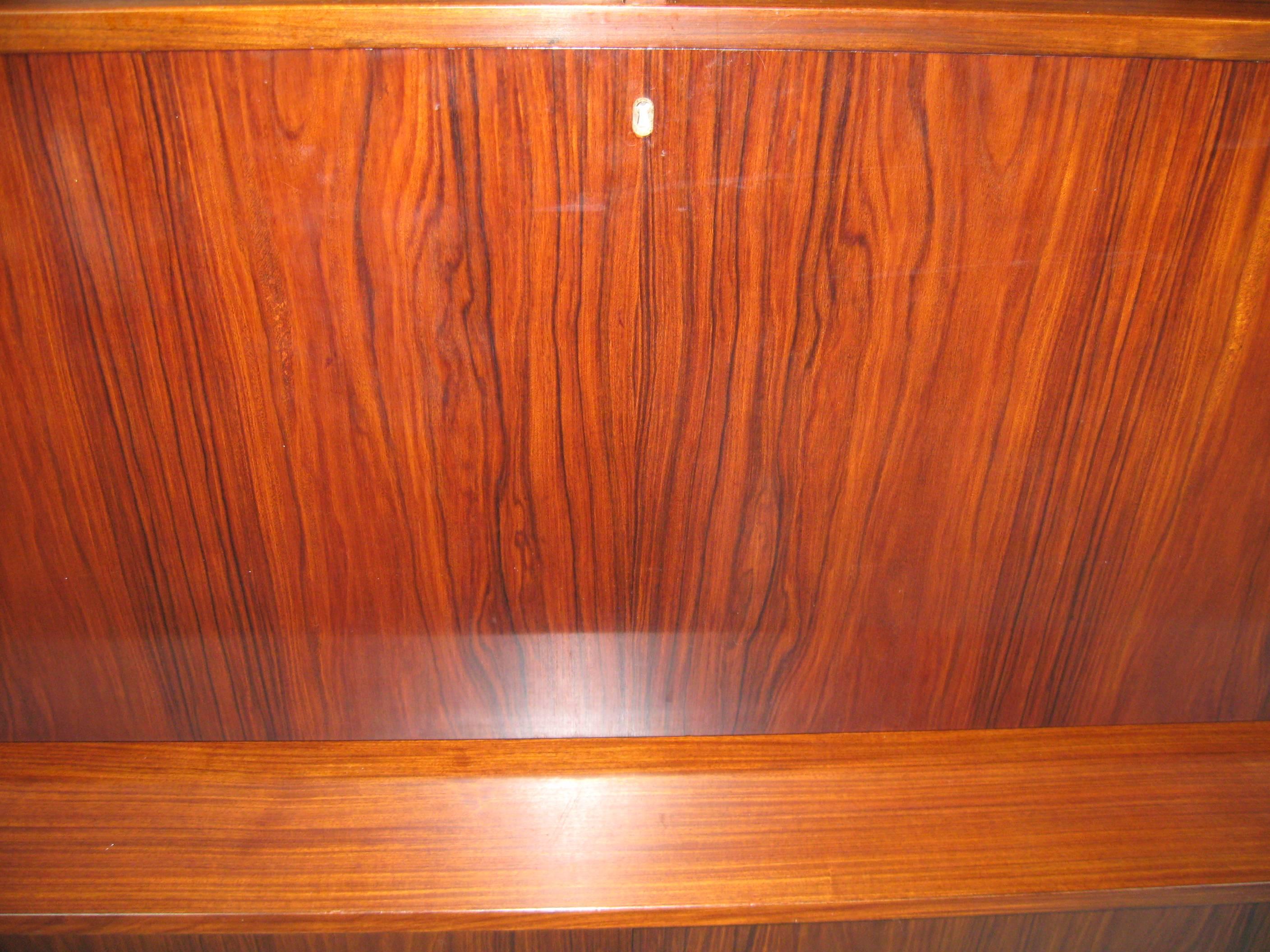 Poul Hundevad Rosewood - Drop Desk - Wall Unit Bookcase  In Good Condition For Sale In Wallkill, NY