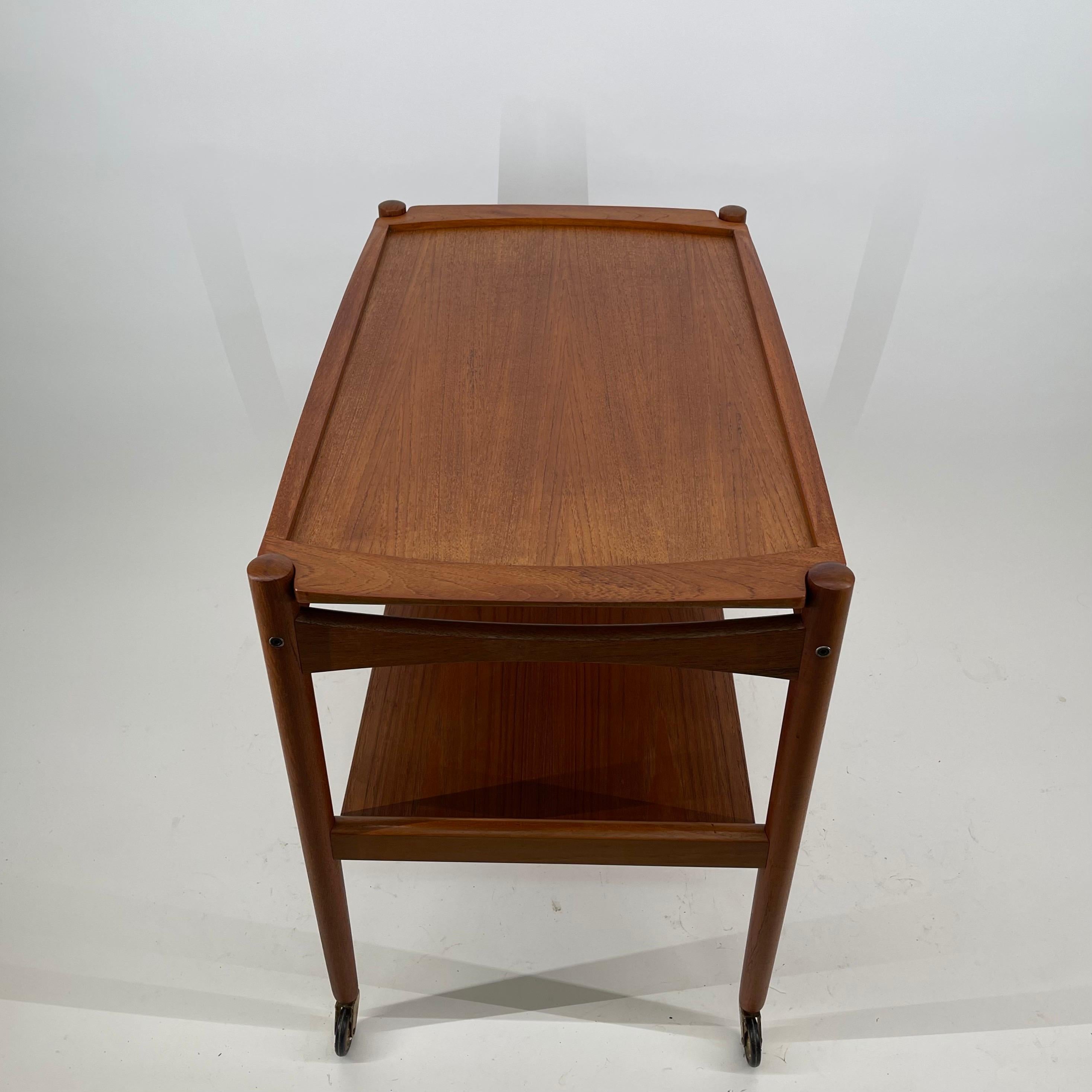 Poul Hundevad Scandinavian Modern Serving Bar Cart, Denmark 1960s For Sale 8