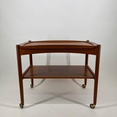 Poul Hundevad Scandinavian Modern Serving Bar Cart, Denmark 1960s