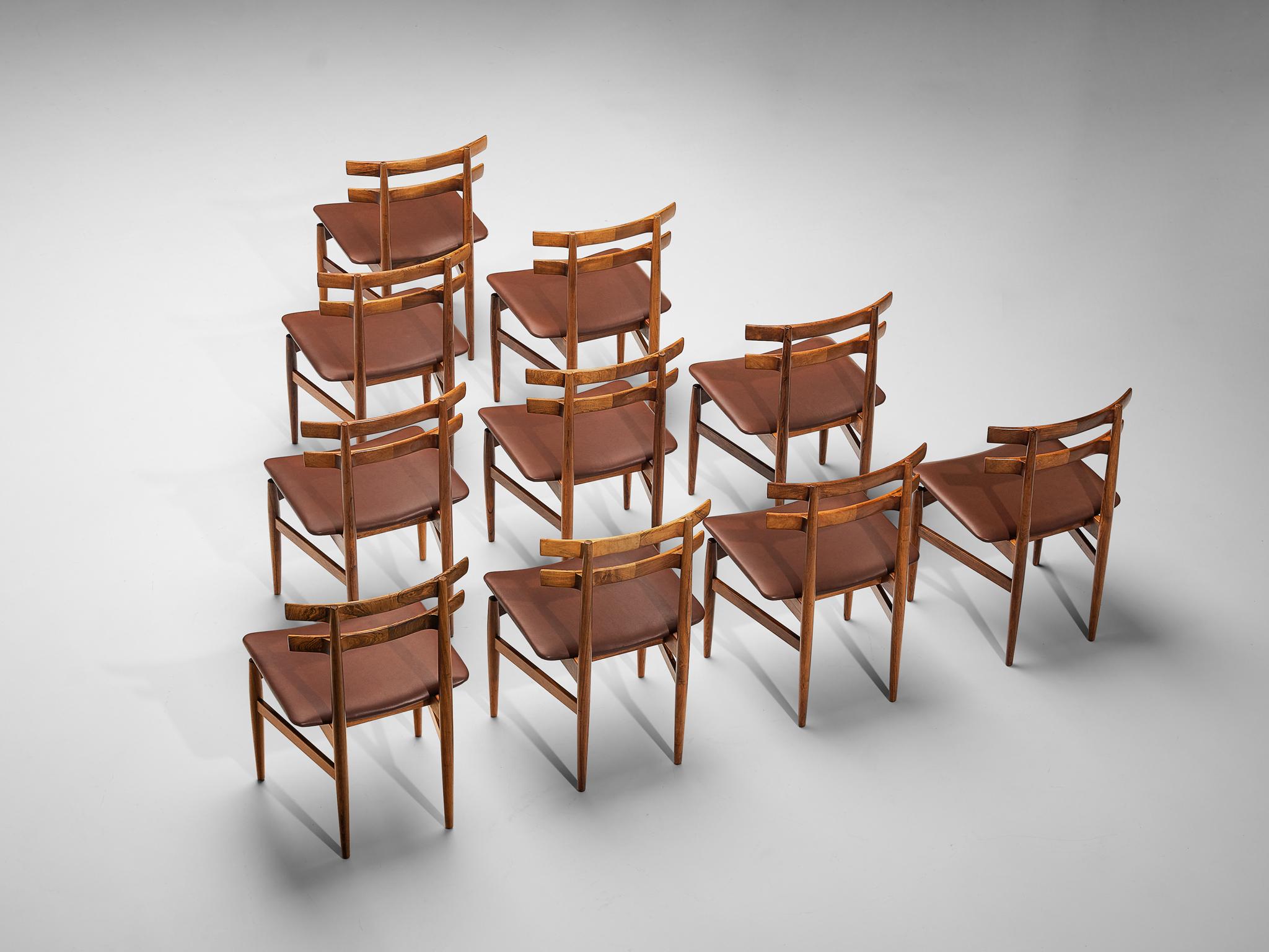 Poul Hundevad Set of Ten Dining Chairs Model 30 in Rosewood 5